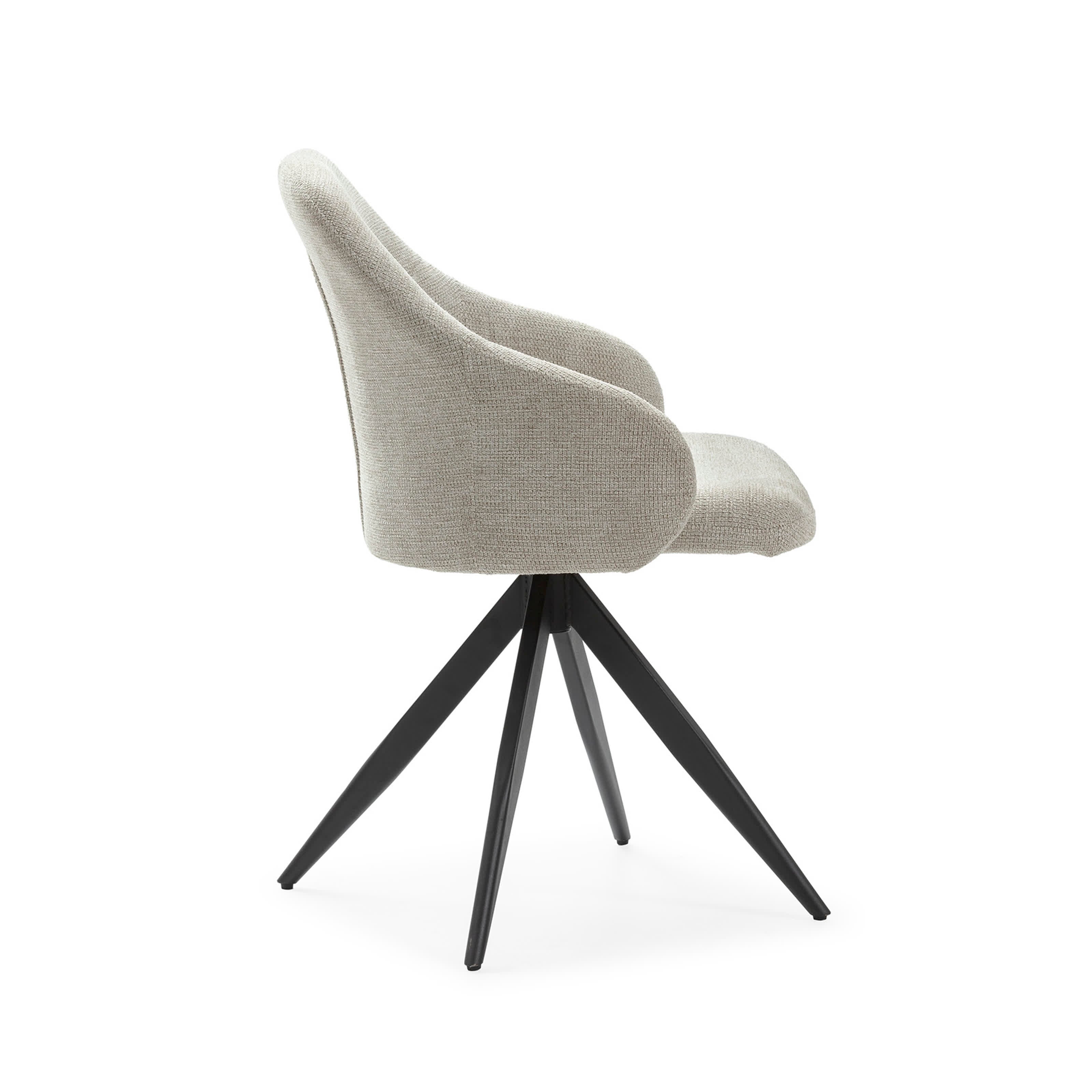 Set di 2 sedie girevoli con braccioli e struttura in metallo Tara 46x47 h84 cm