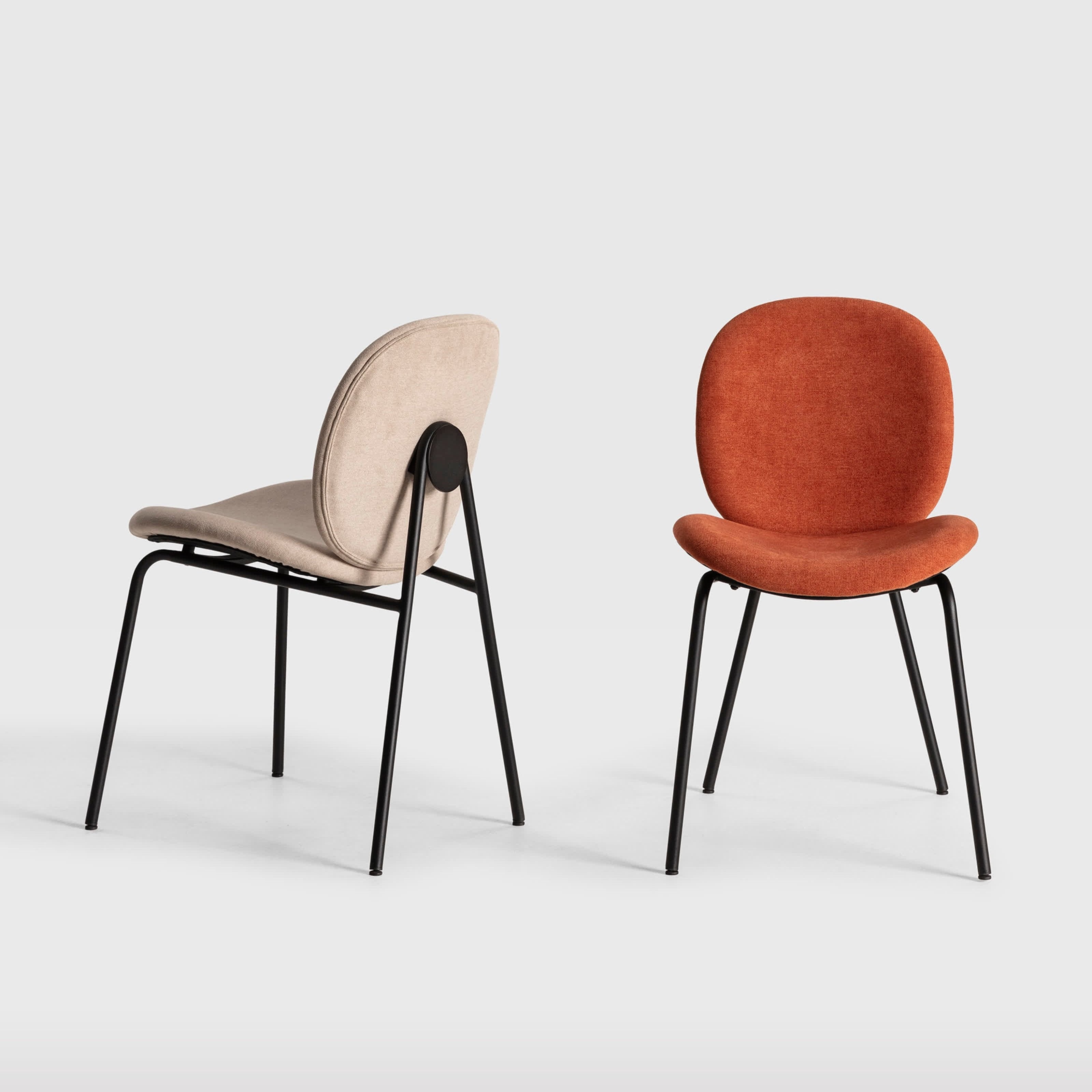 Set di 2 sedie con struttura in metallo e gambe Corin 47x51 h81 cm