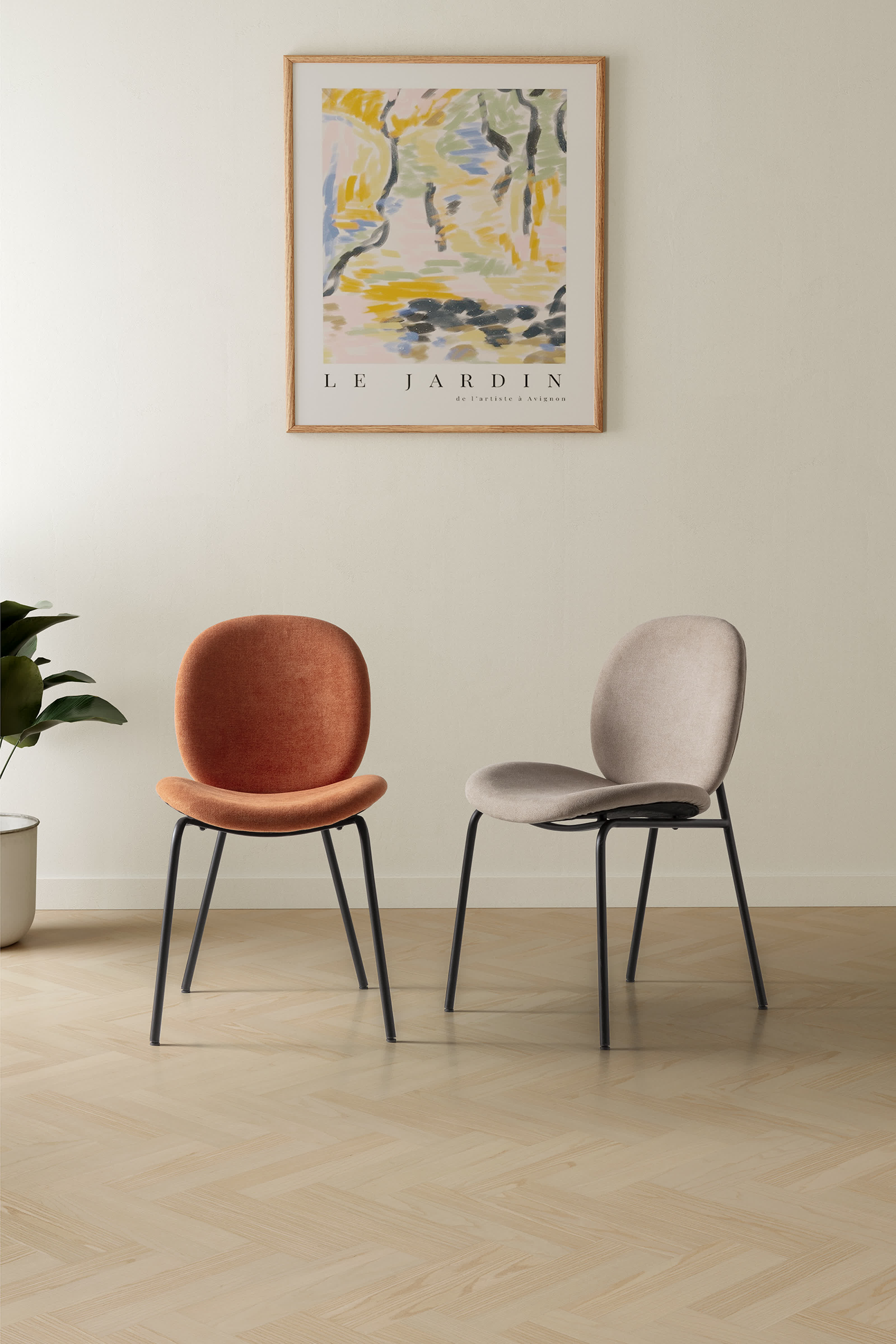 Set di 2 sedie con struttura in metallo e gambe Corin 47x51 h81 cm