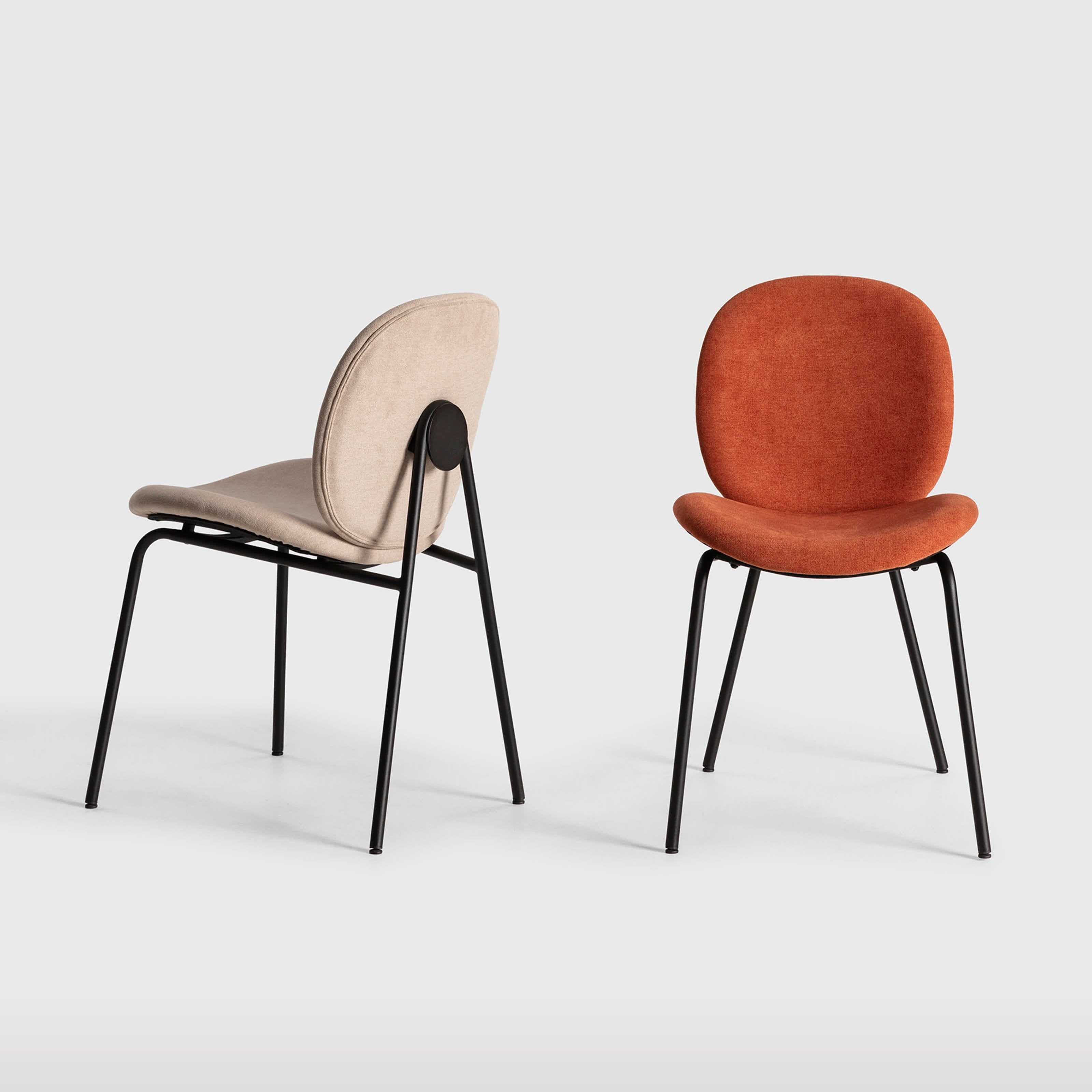 Set di 2 sedie con struttura in metallo e gambe Corin 47x51 h81 cm