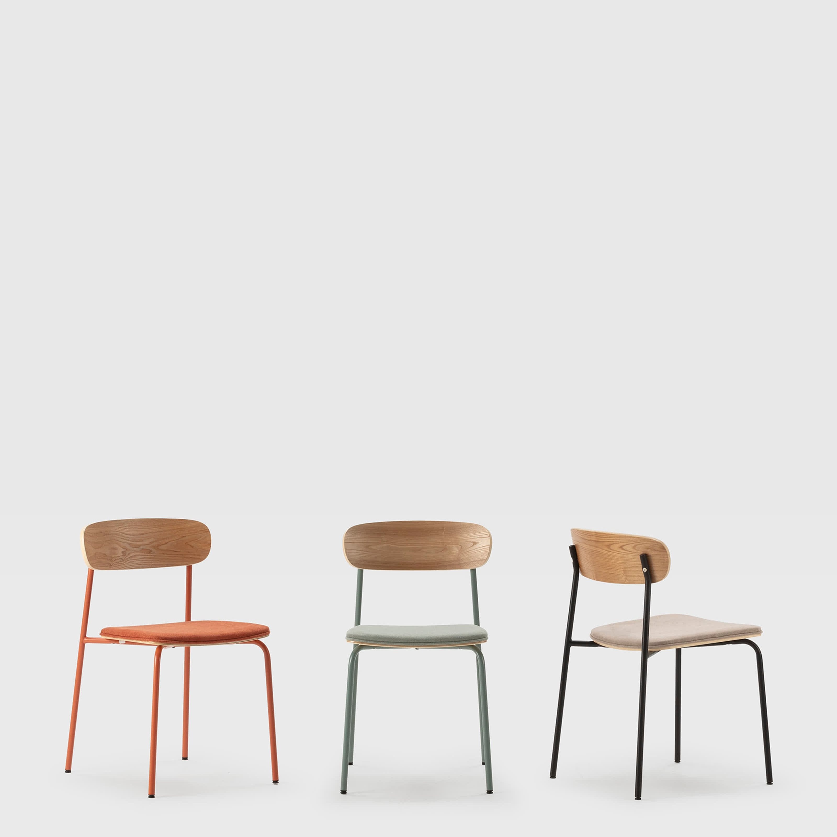 Set di 2 sedie in legno con gambe in metallo Adri 46x52 h78 cm