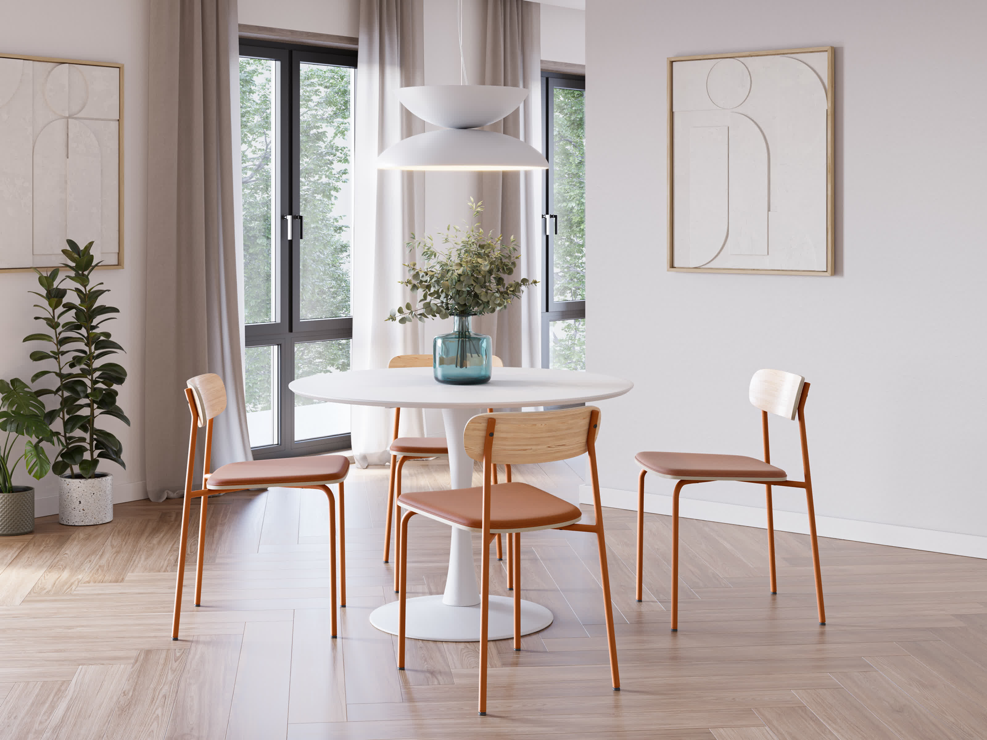 Set di 2 sedie in legno con gambe in metallo Adri 46x52 h78 cm