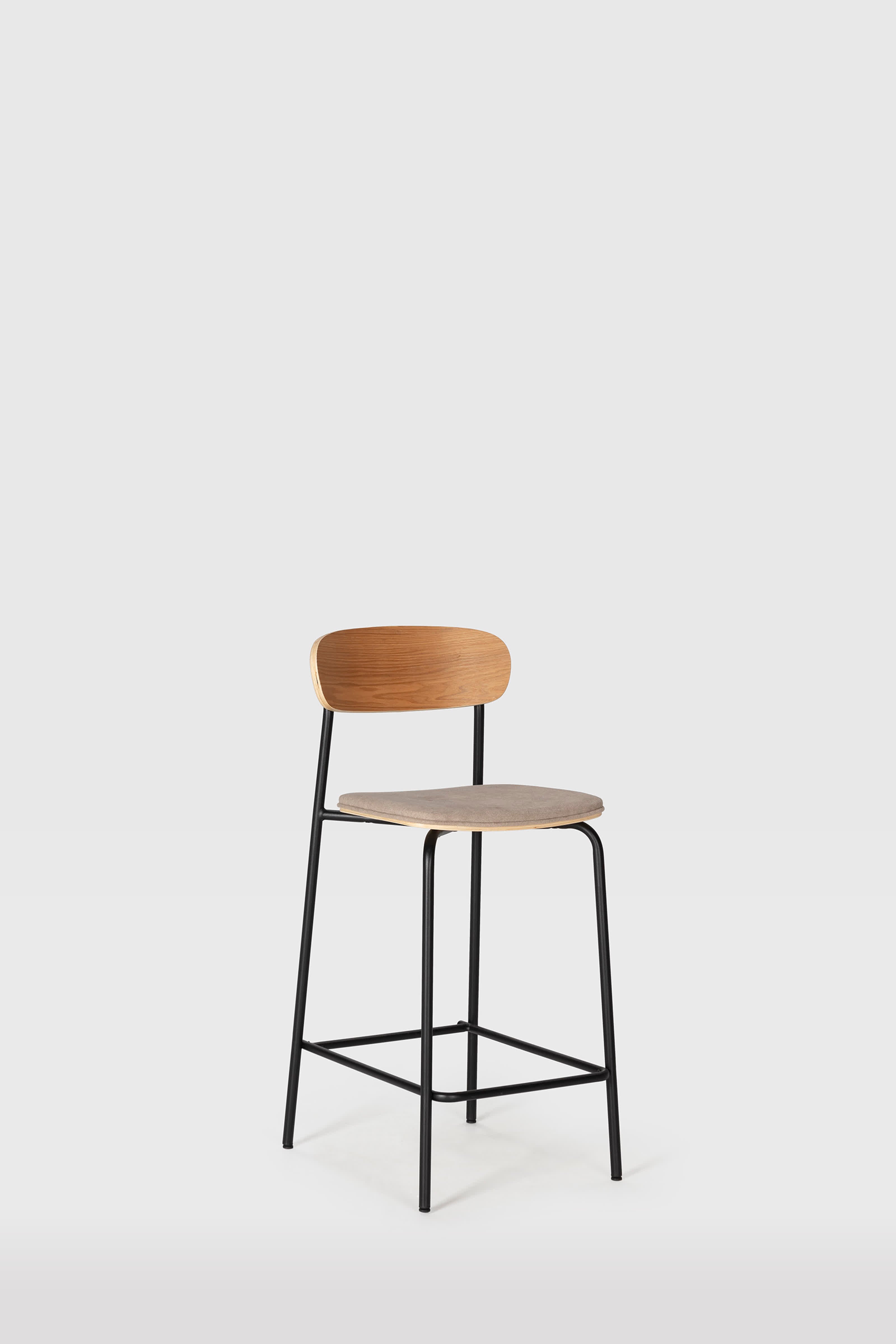 Set di 2 sgabelli in legno con seduta imbottita Adriana 41x48 h94 cm