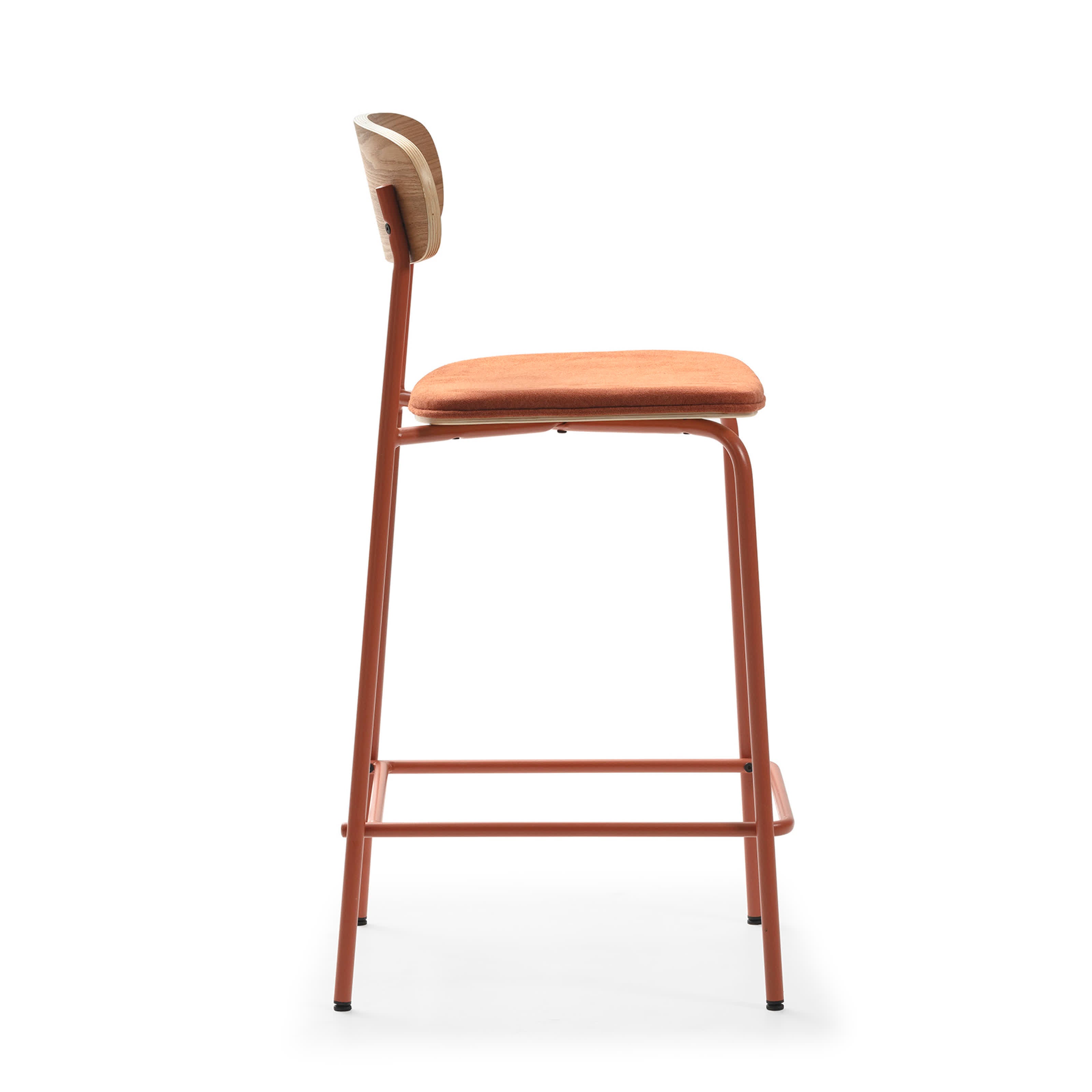 Set di 2 sgabelli in legno con seduta imbottita Adriana 41x48 h94 cm