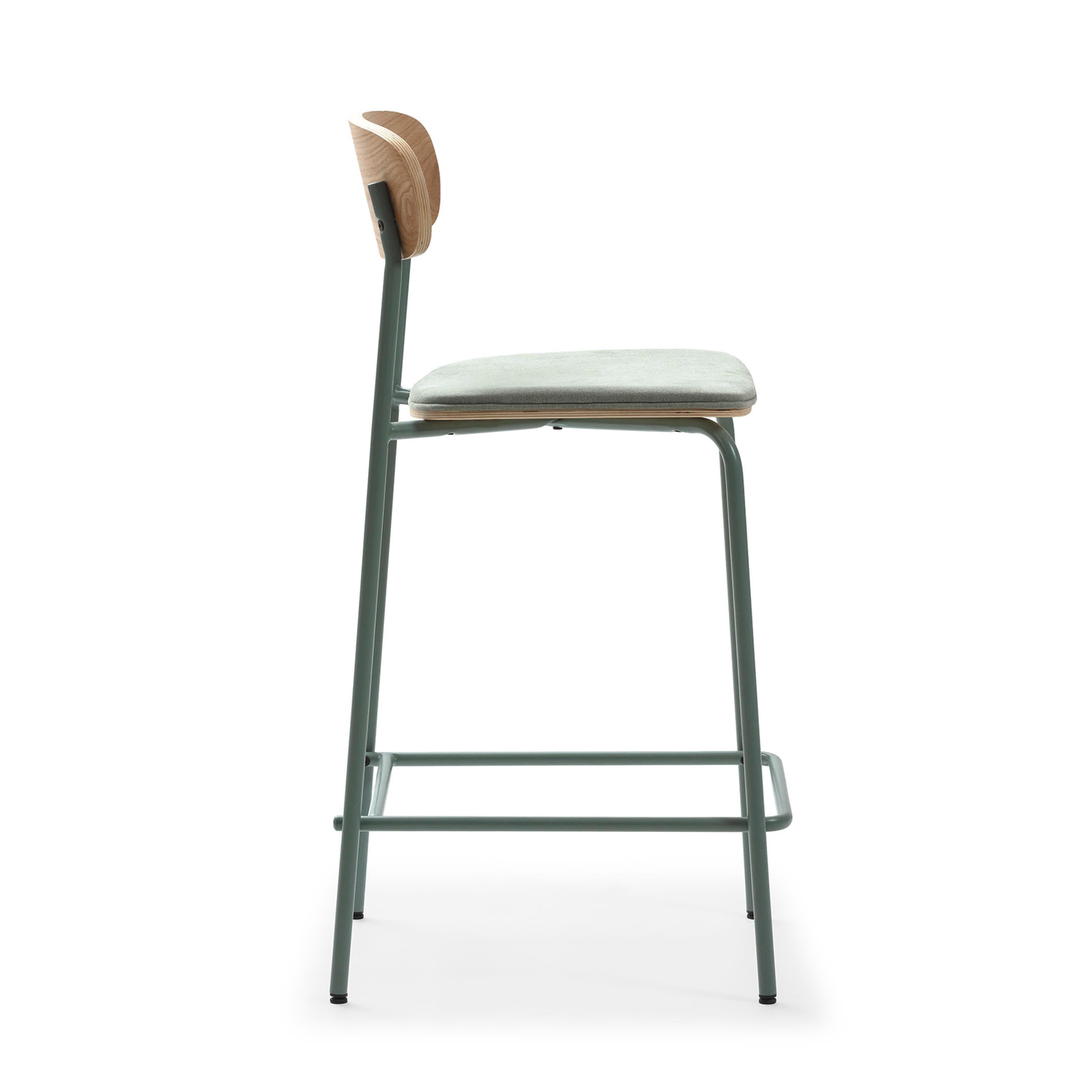 Set di 2 sgabelli in legno con seduta imbottita Adriana 41x48 h94 cm