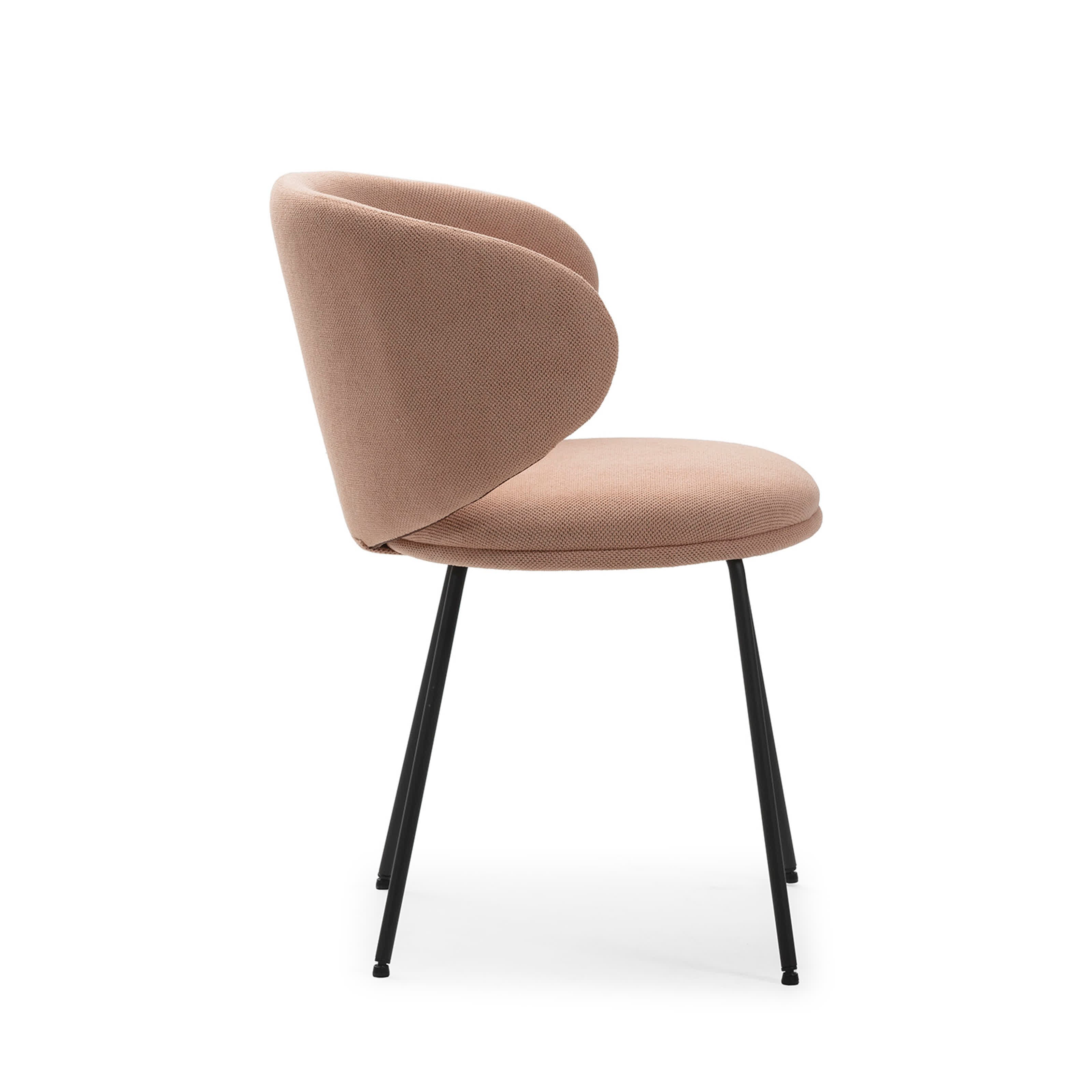 Set di 2 sedie in tessuto con gambe in metallo nero Lea 59x56 h77 cm