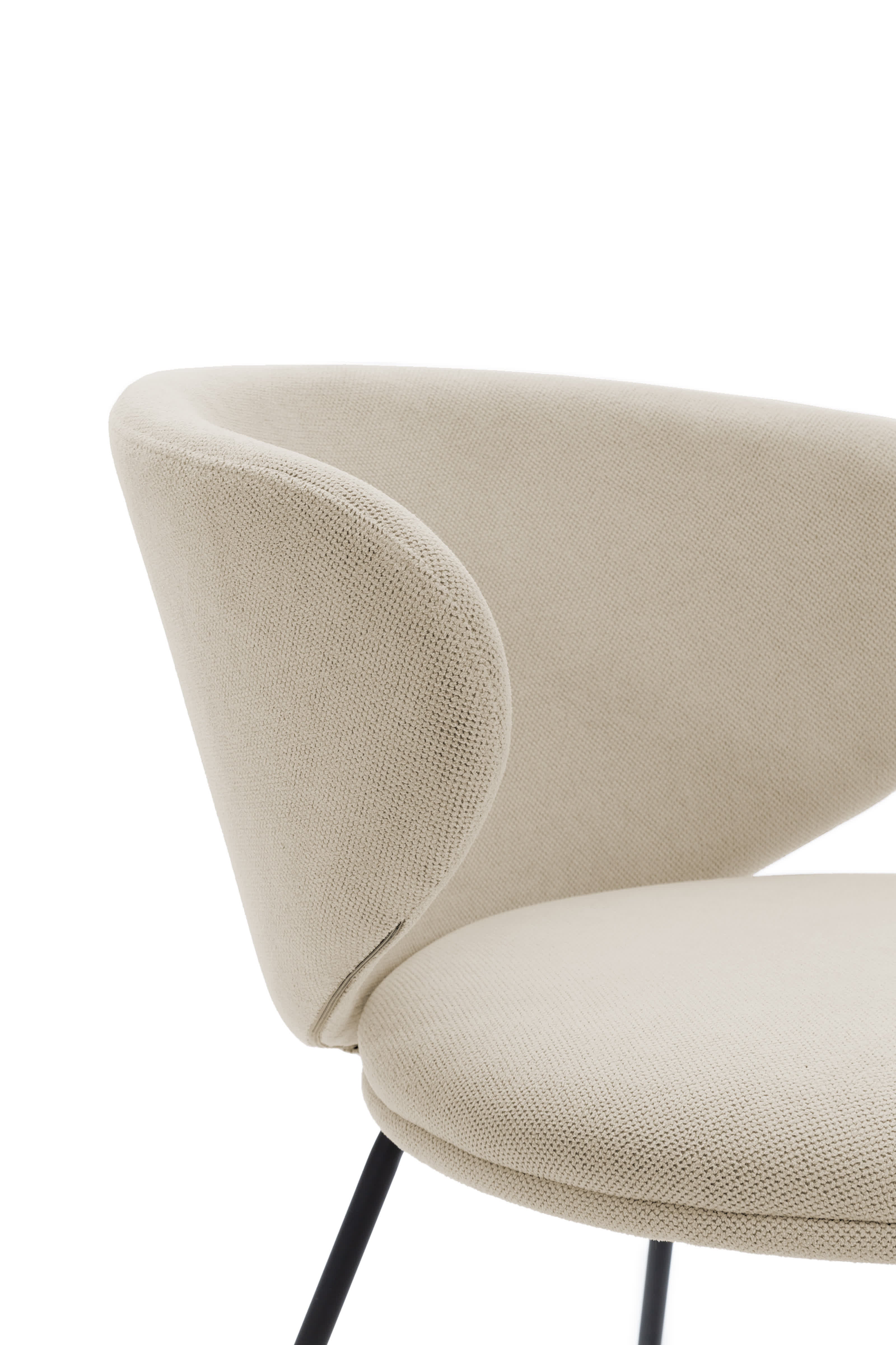 Set di 2 sedie in tessuto con gambe in metallo nero Lea 59x56 h77 cm