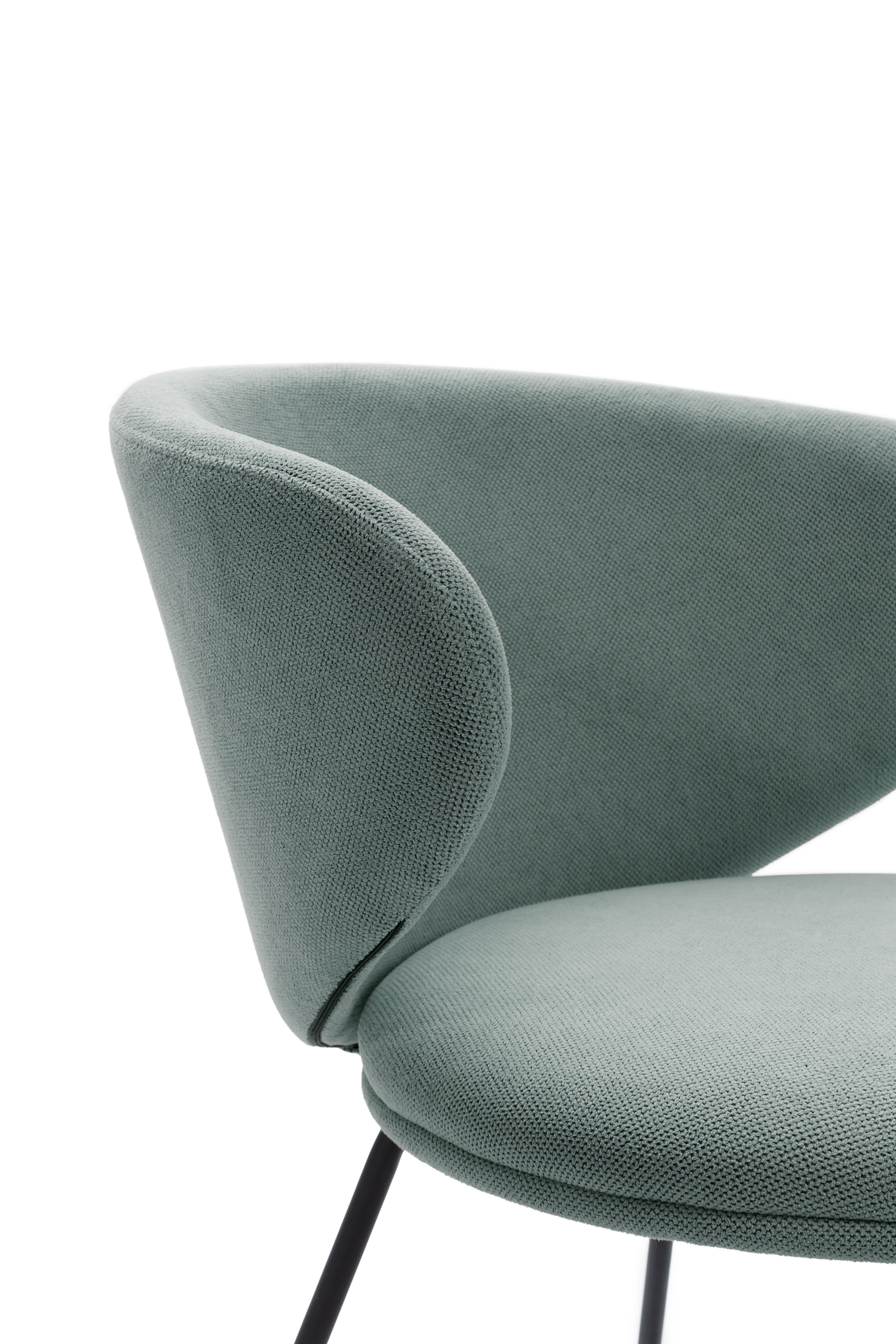 Set di 2 sedie in tessuto con gambe in metallo nero Lea 59x56 h77 cm