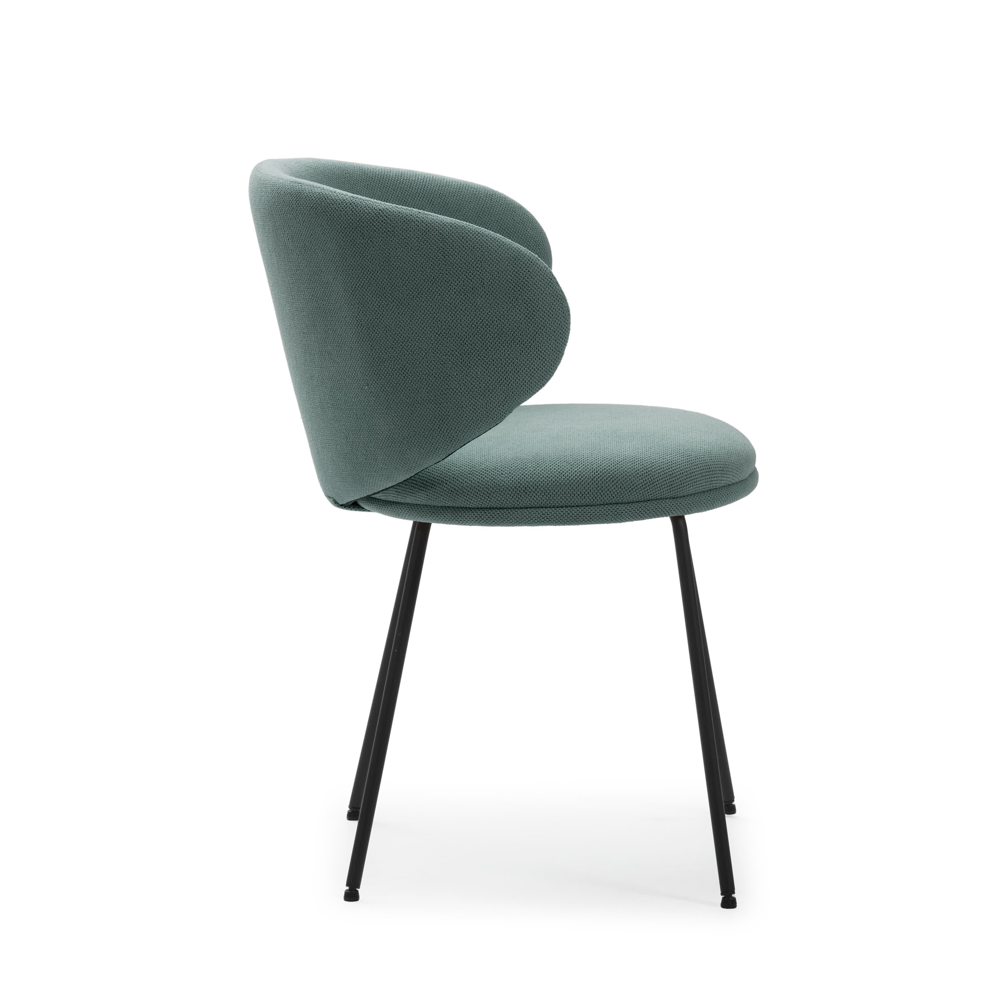 Set di 2 sedie in tessuto con gambe in metallo nero Lea 59x56 h77 cm