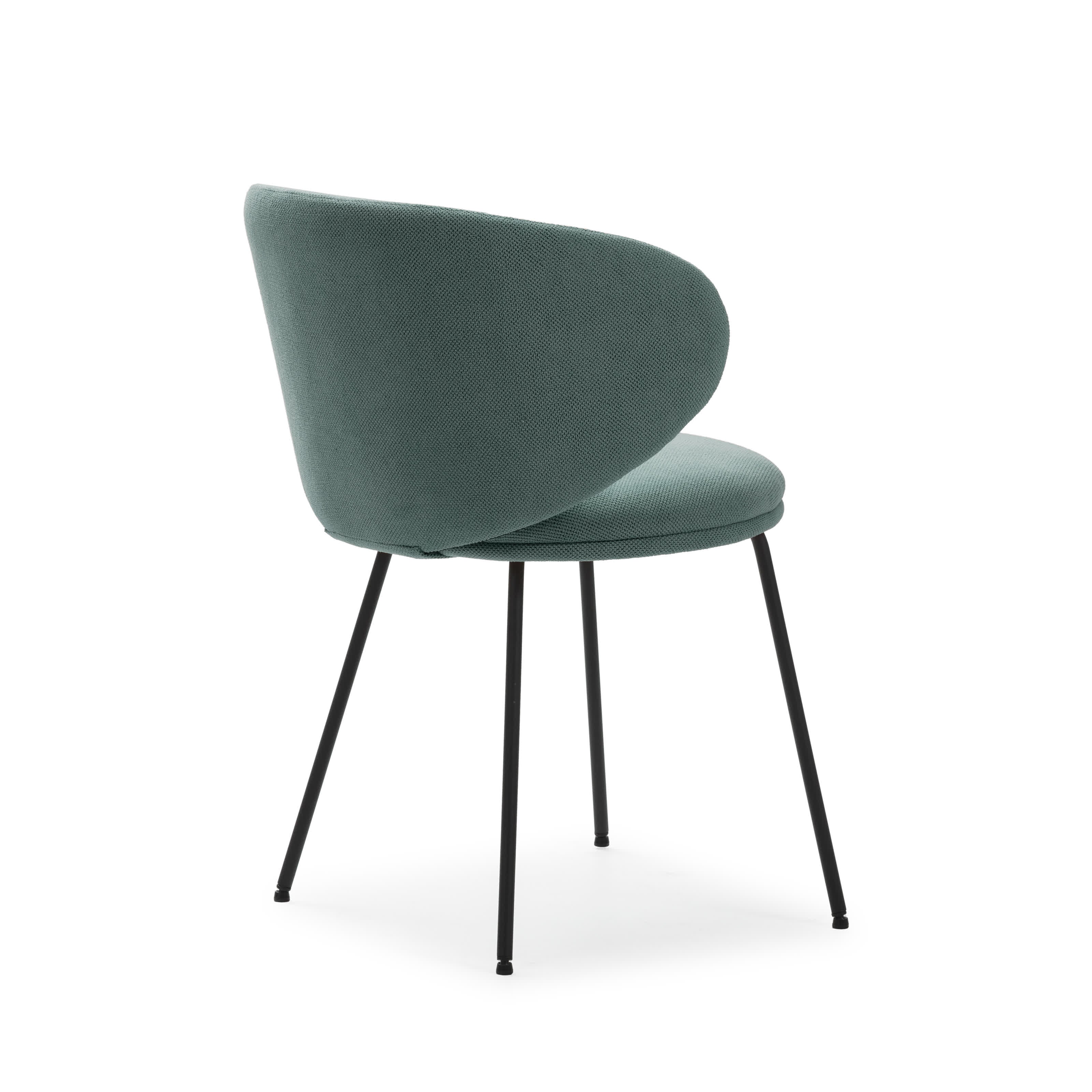 Set di 2 sedie in tessuto con gambe in metallo nero Lea 59x56 h77 cm