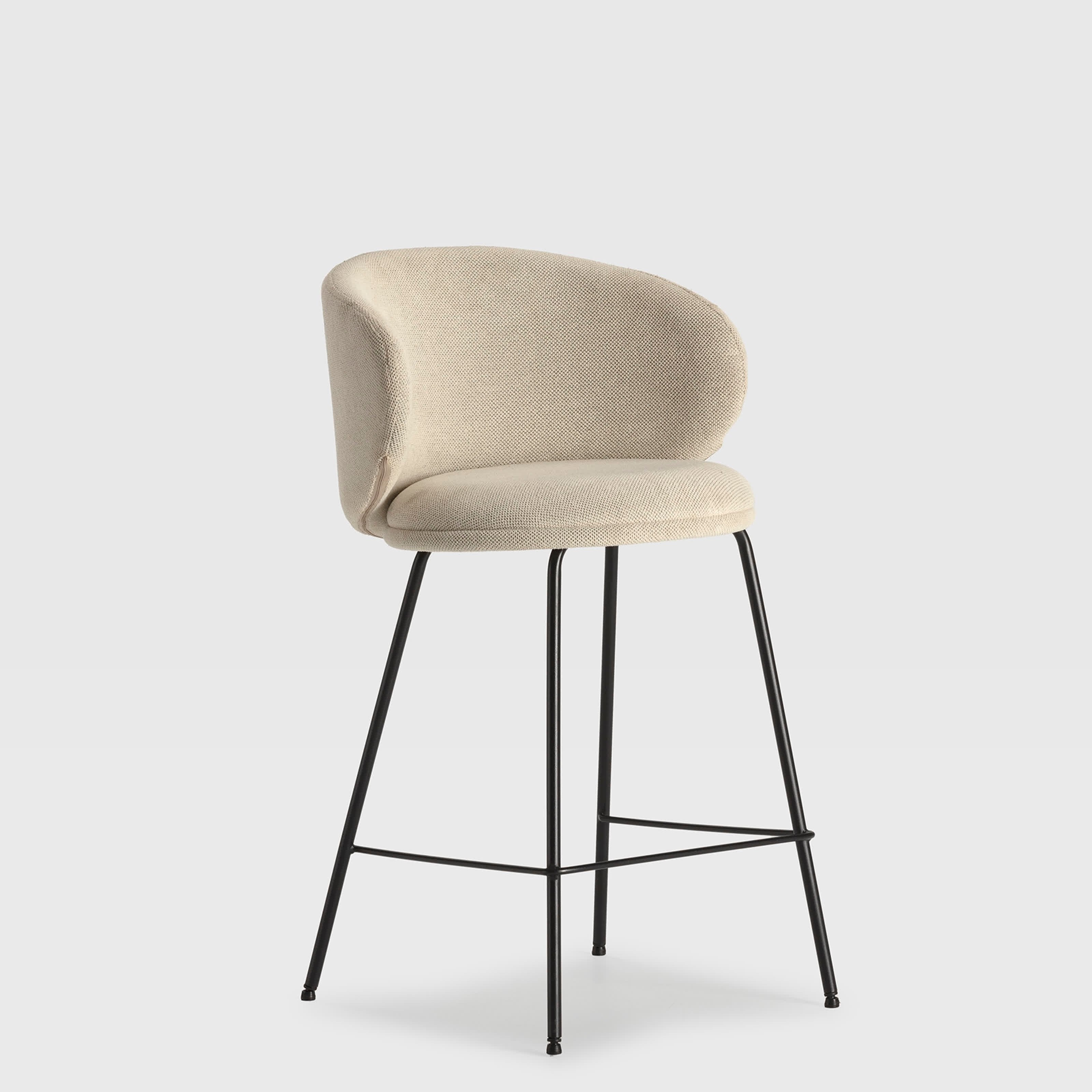 Set di 2 sgabelli in tessuto con gambe lunghe in metallo Raisa 54x51 h88 cm