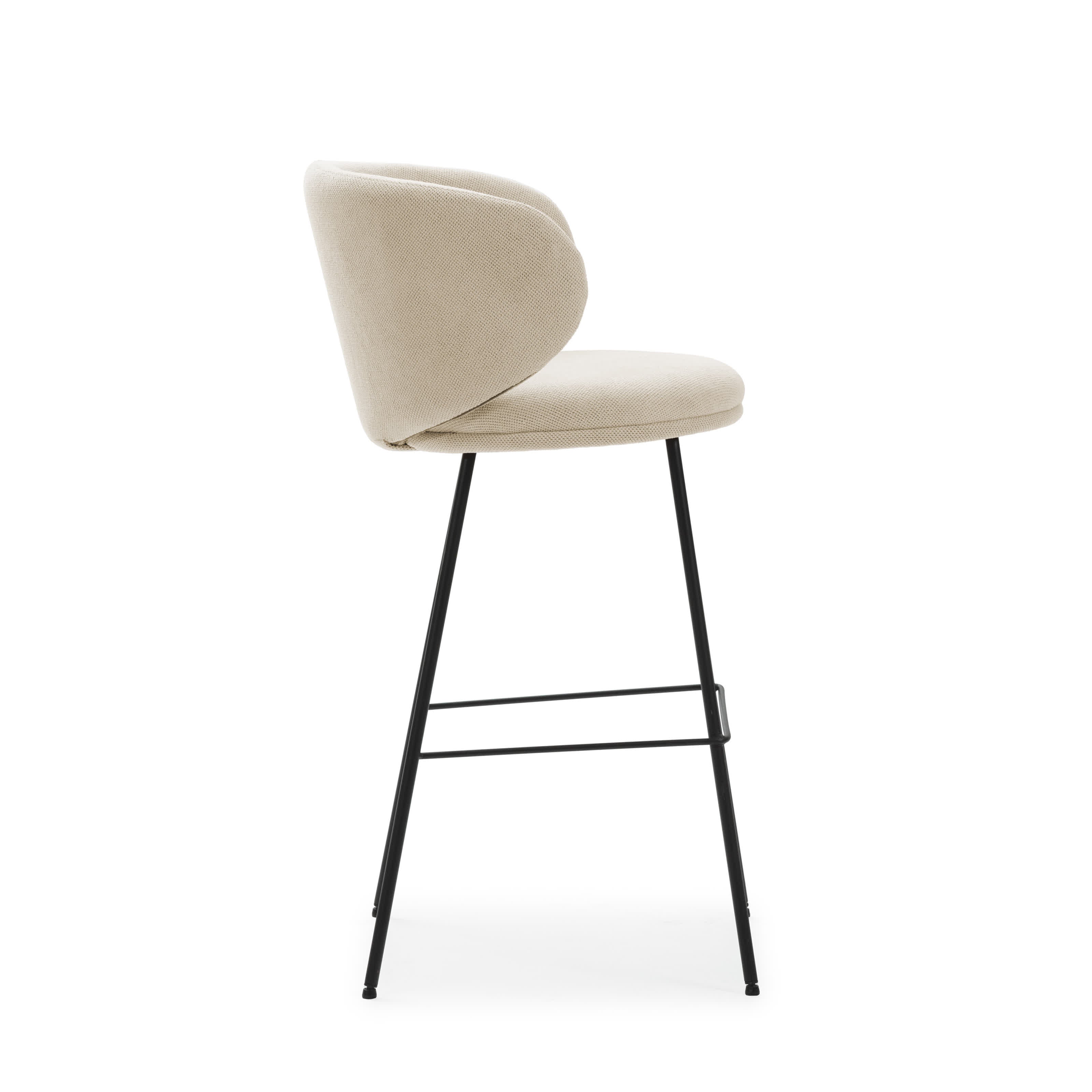 Set di 2 sgabelli in tessuto con gambe lunghe in metallo Raisa 54x51 h88 cm