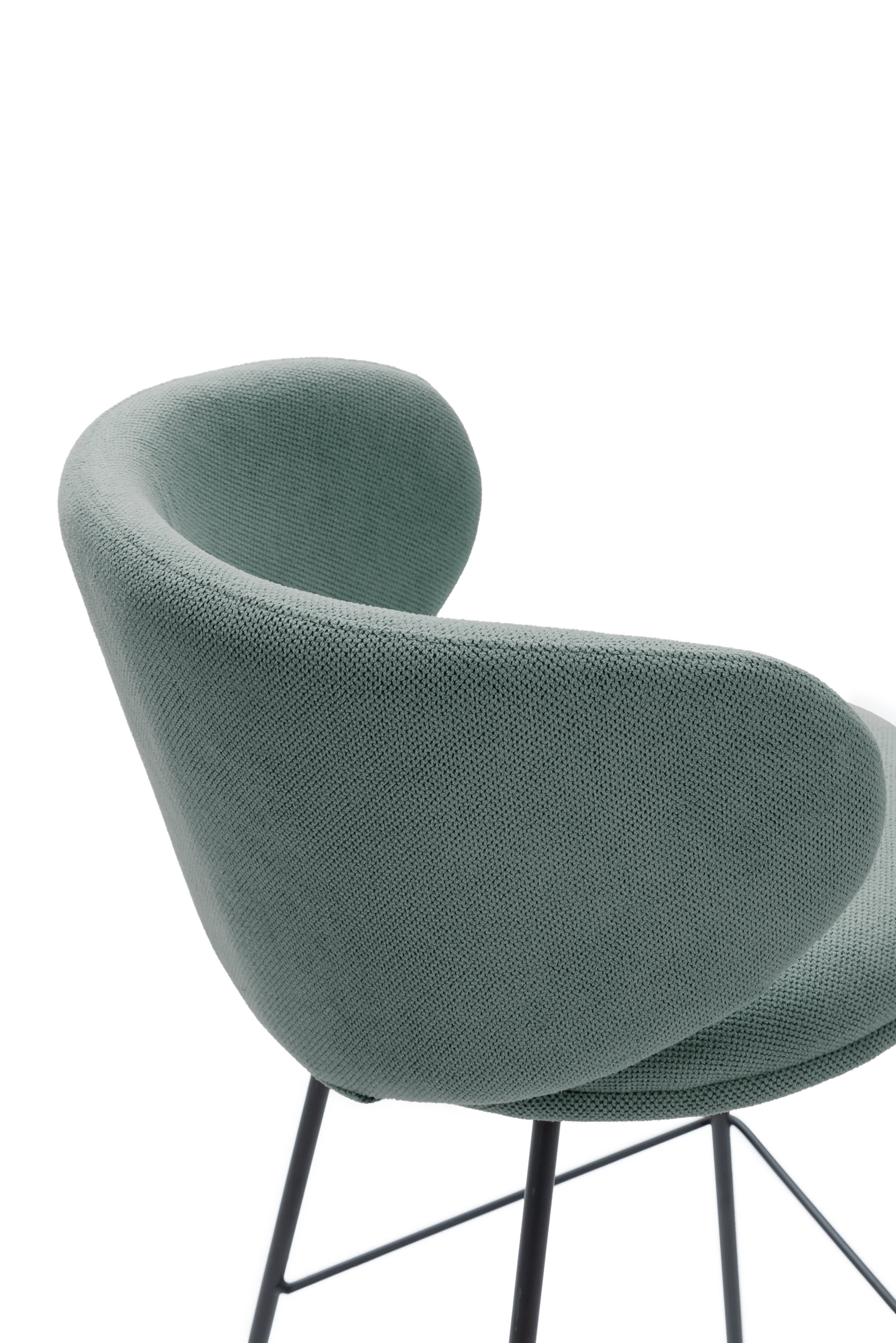 Set di 2 sgabelli in tessuto con gambe lunghe in metallo Raisa 54x51 h88 cm