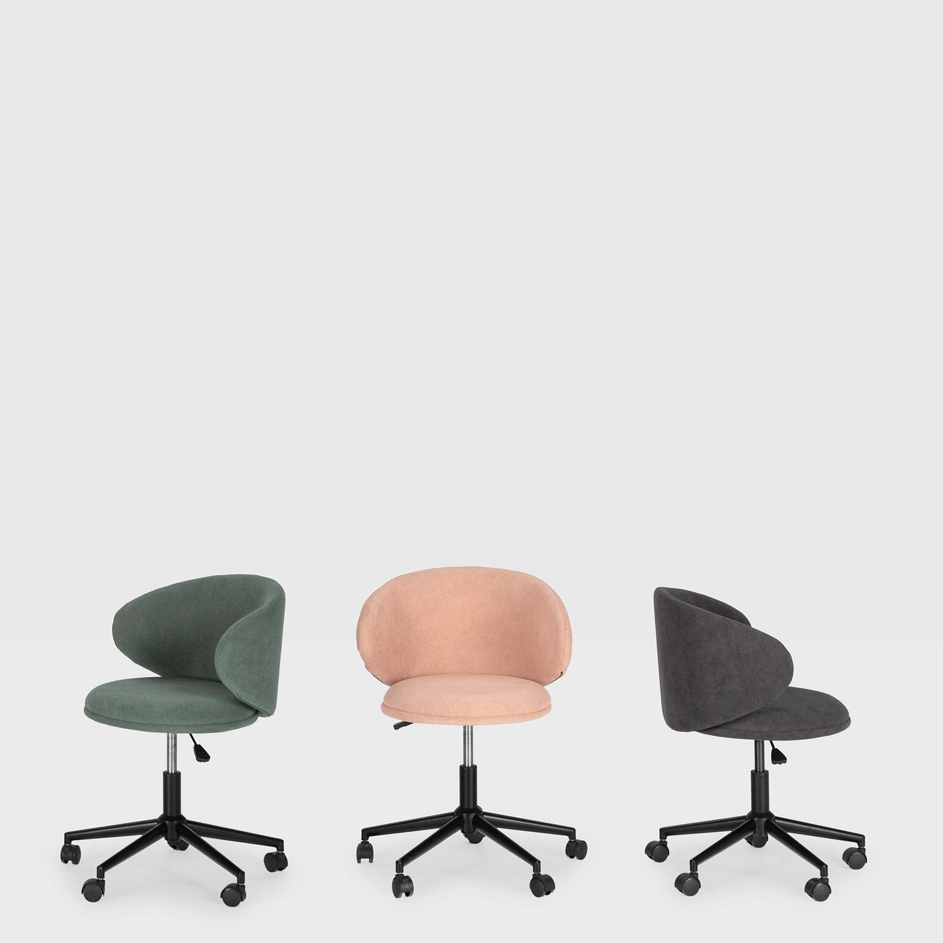 Sedia con base girevole e gambe in metallo rivestite nere Sofia 60x60 h73/83 cm