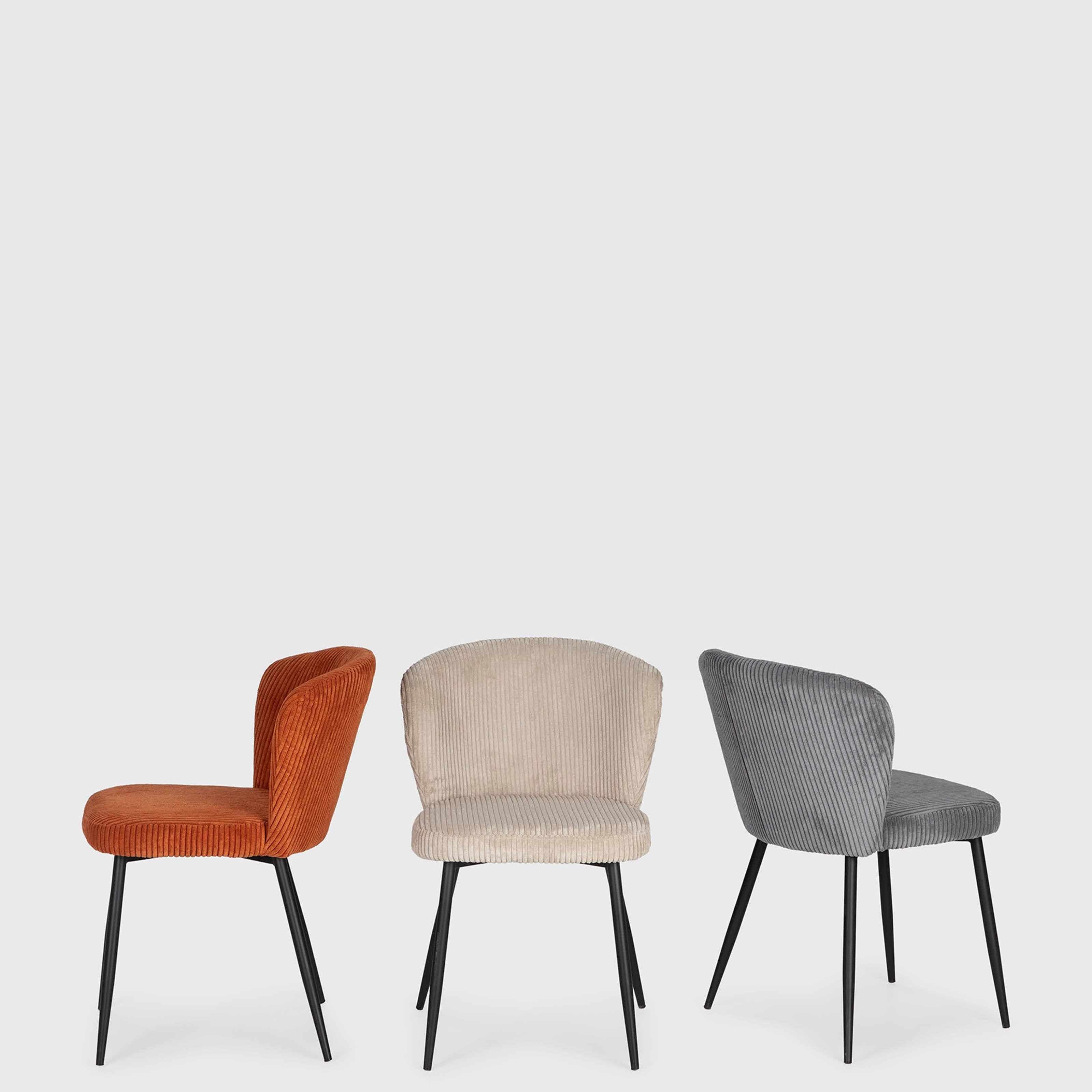 Set di 4 sedie in velluto e gambe in metallo Megan 47x58 cm h78 cm