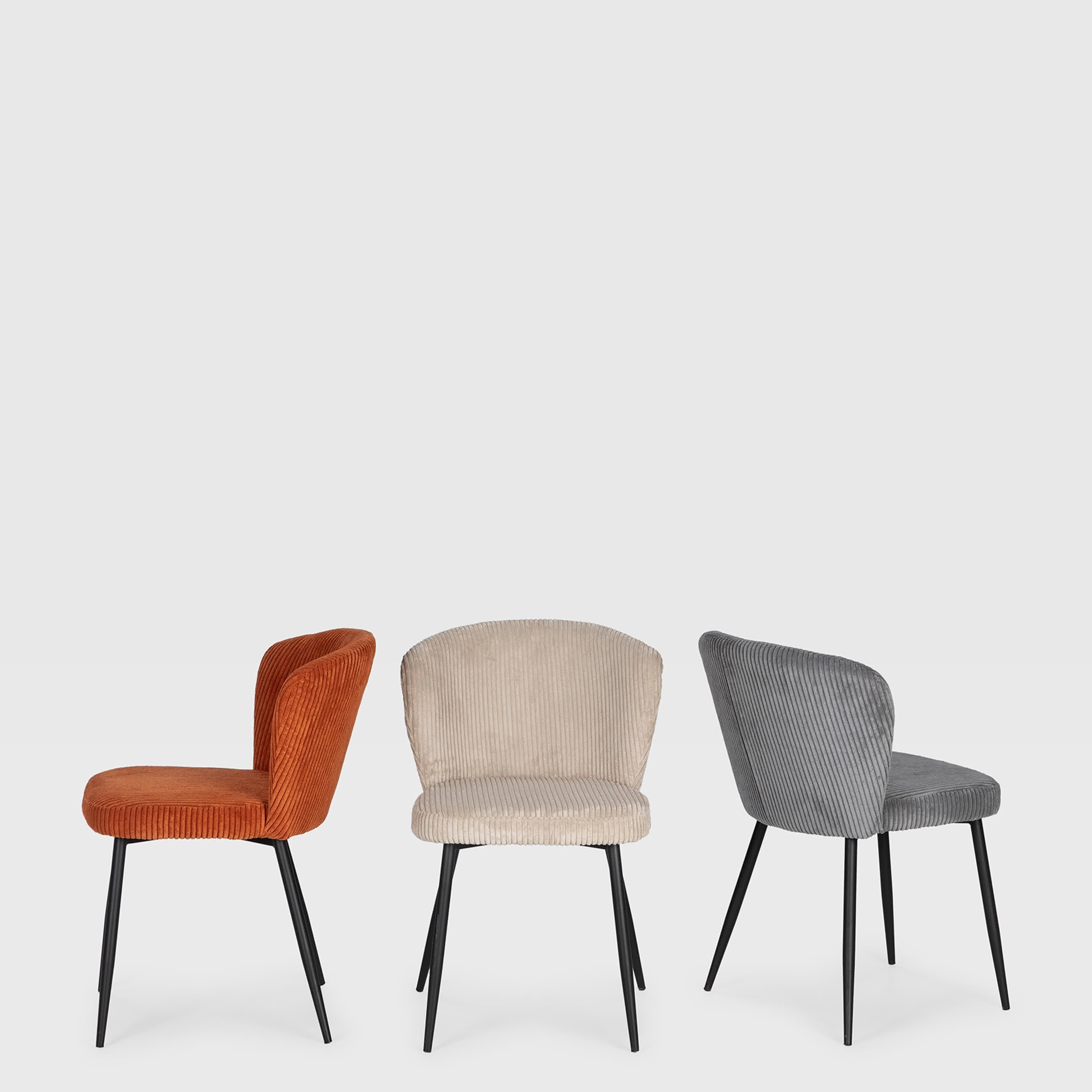 Set di 4 sedie in velluto e gambe in metallo Megan 47x58 cm h78 cm