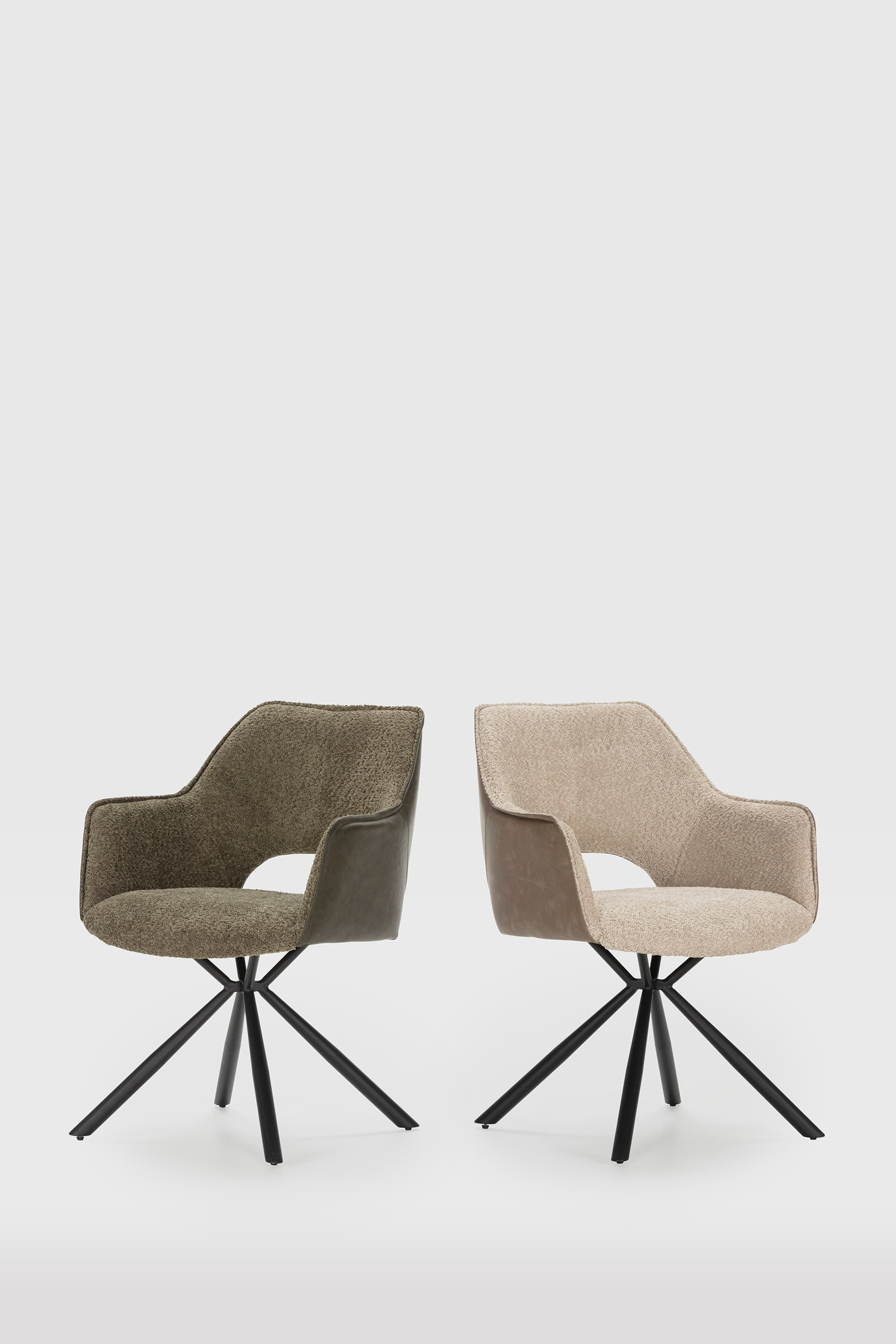 Set di 2 poltrone con gambe in metallo nero Mariel 48x49 h80 cm