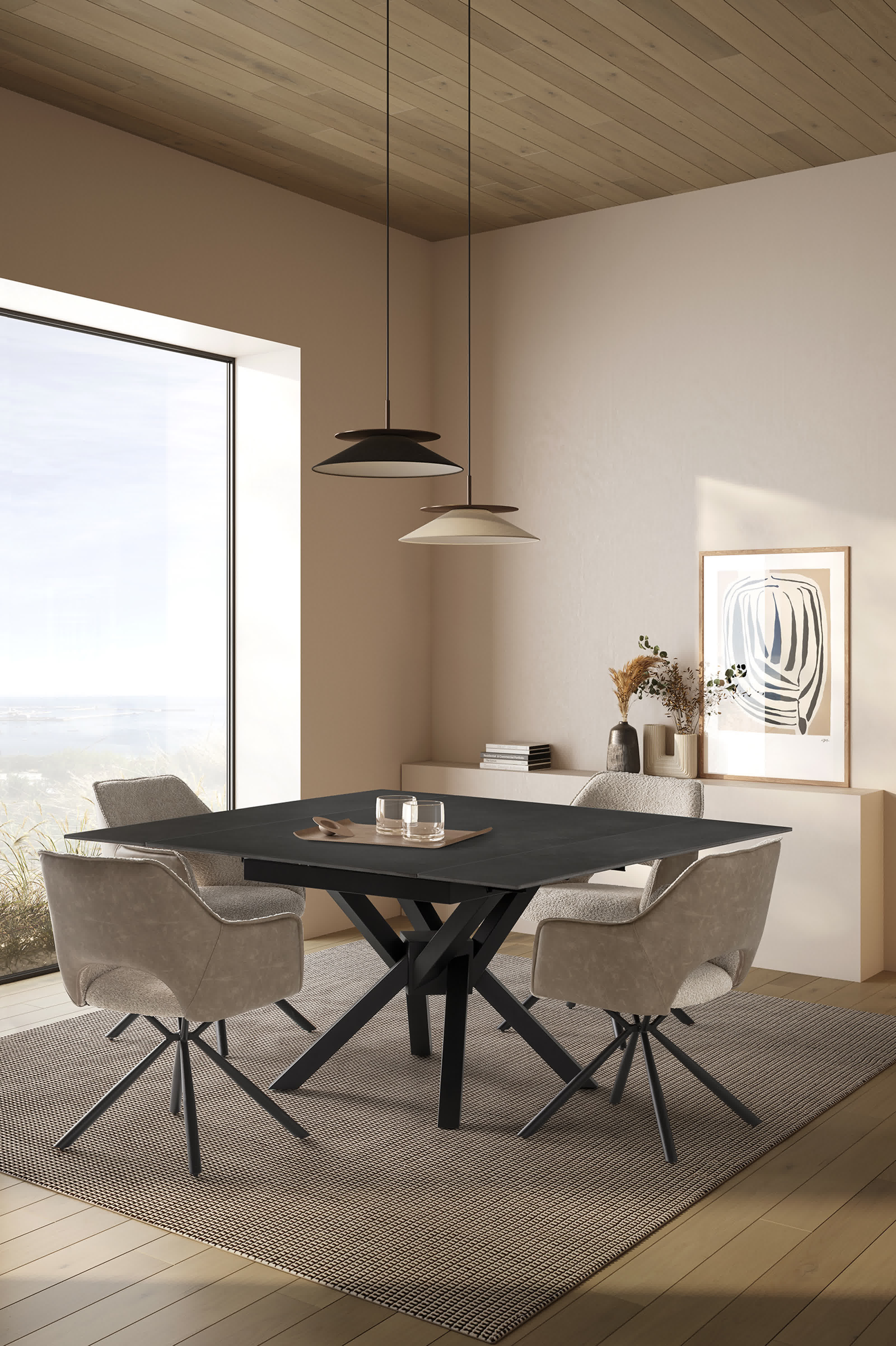 Set di 2 poltrone con gambe in metallo nero Mariel 48x49 h80 cm