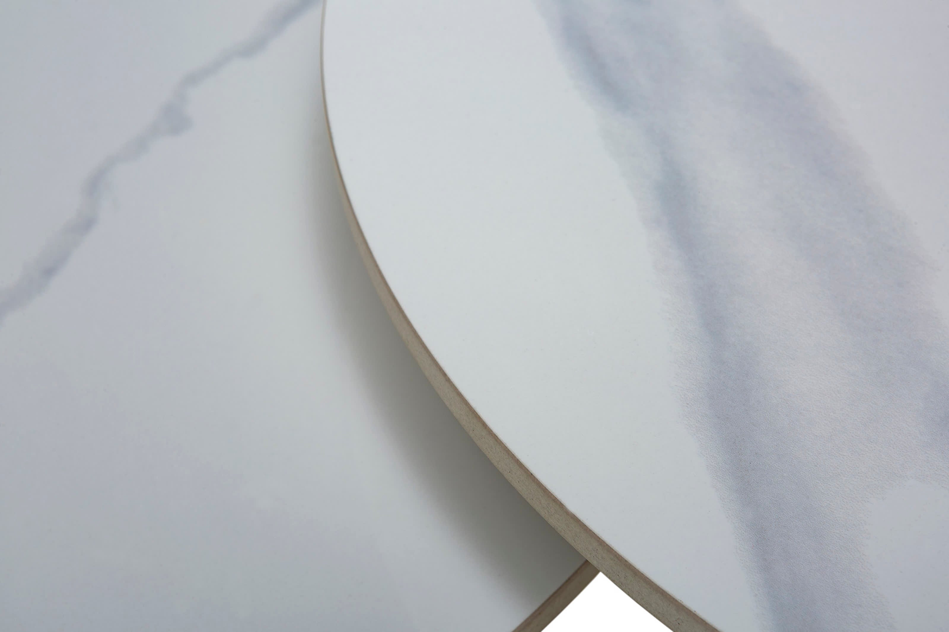 Set di 2 tavolini in pietra bianca Riley 70/50 x 42.5/48.5 cm