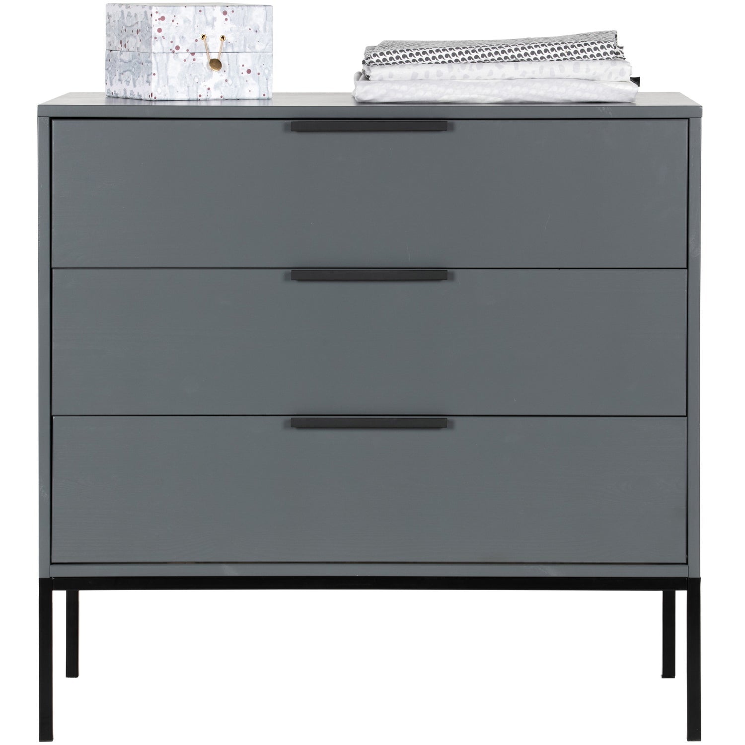 Commode 3 tiroirs en bois de pin Adam 93x94 cm
