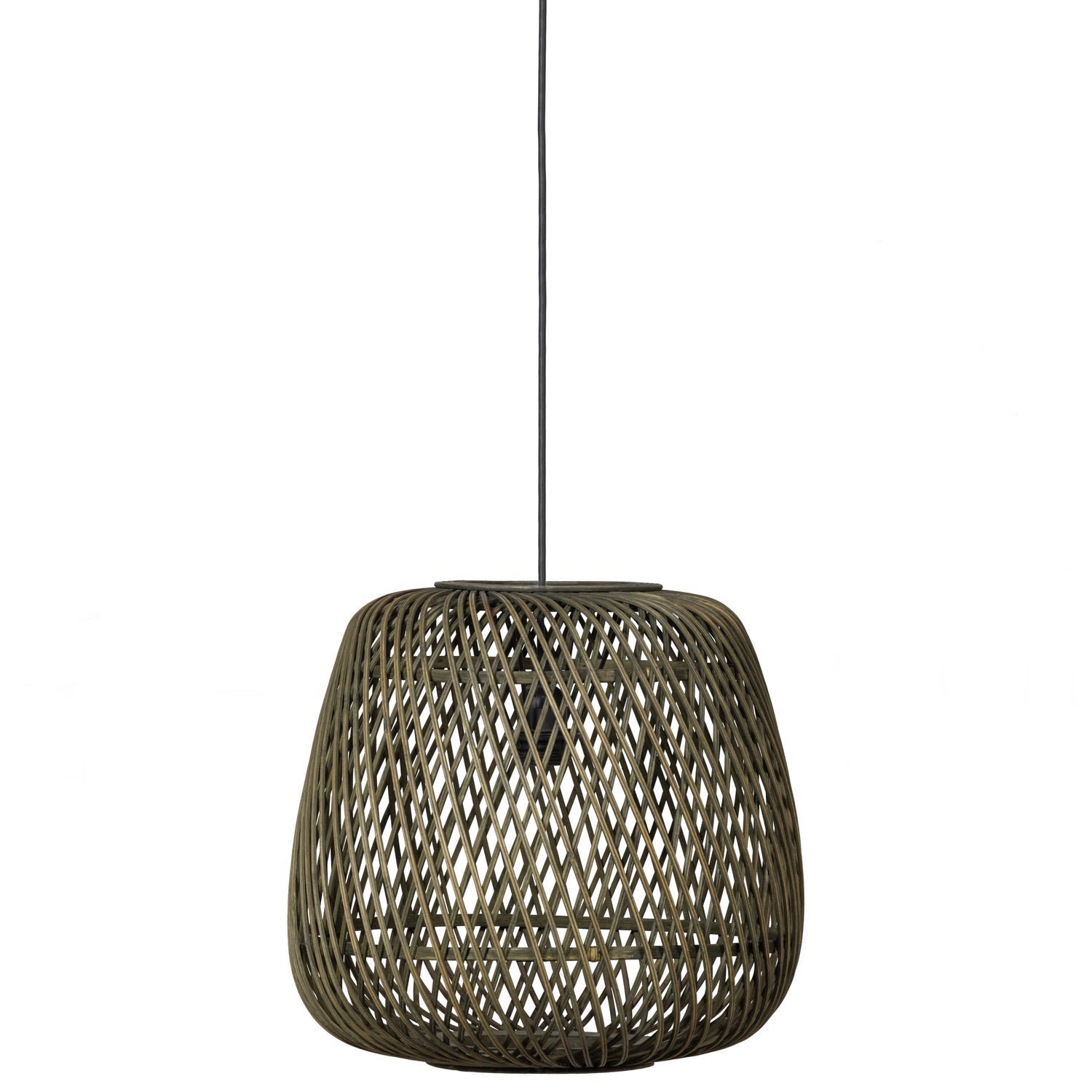 Lampe à suspension en bambou vert Moza 36x36cm