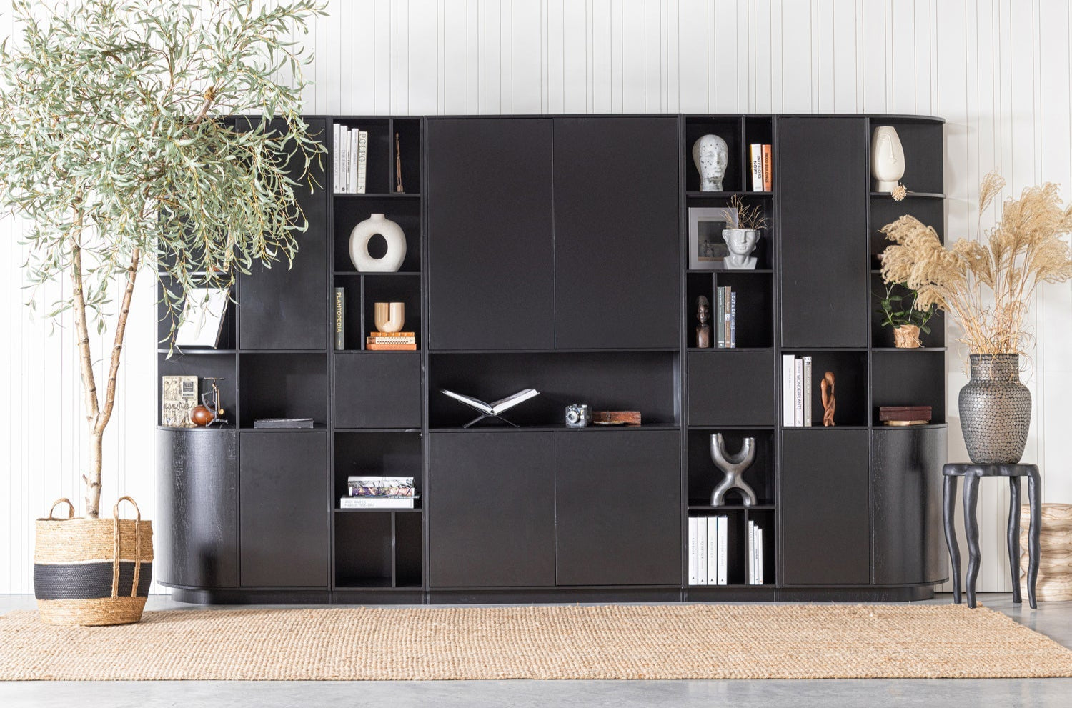 Buffet 2 portes en bois de pin noir Finca 210x78 cm