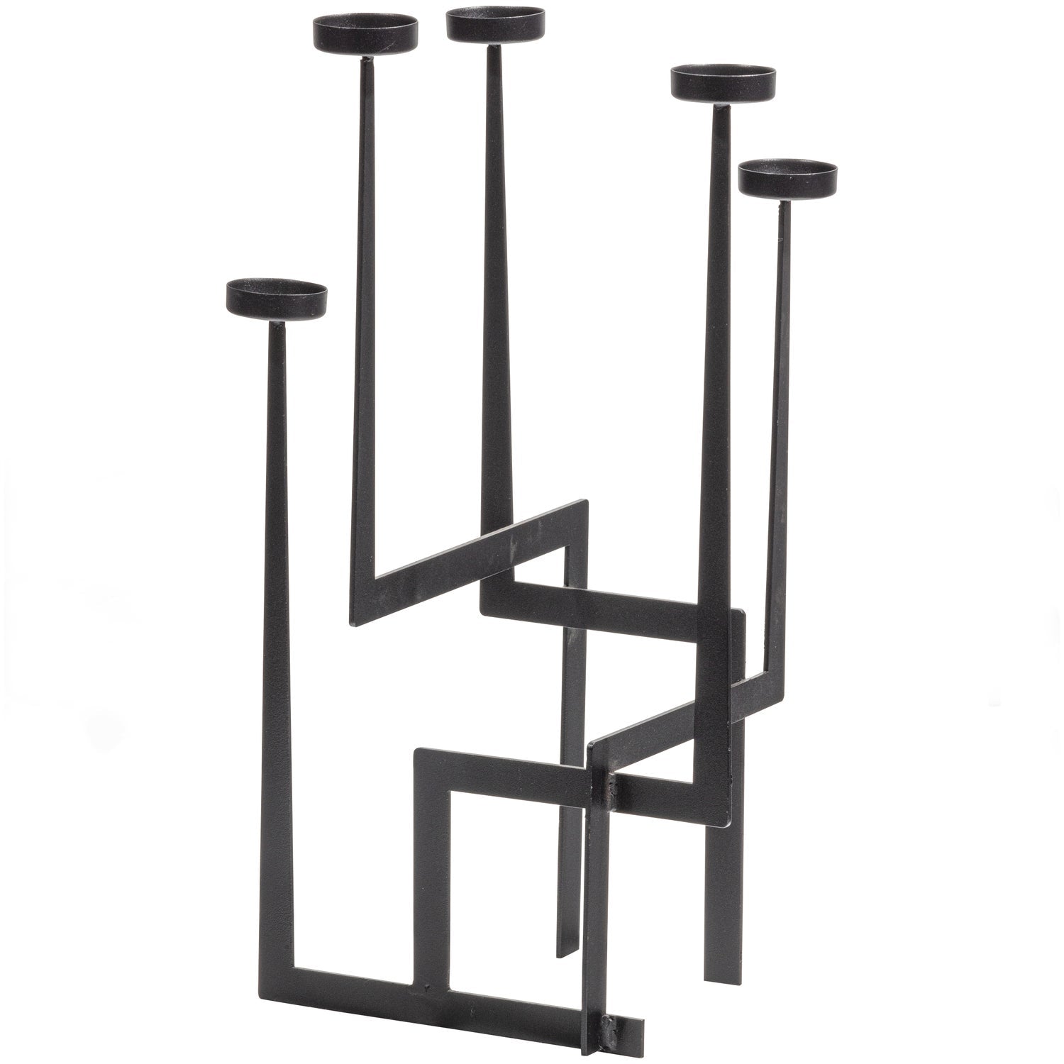 Candeliere in metallo nero opaco Dash 51x30 cm