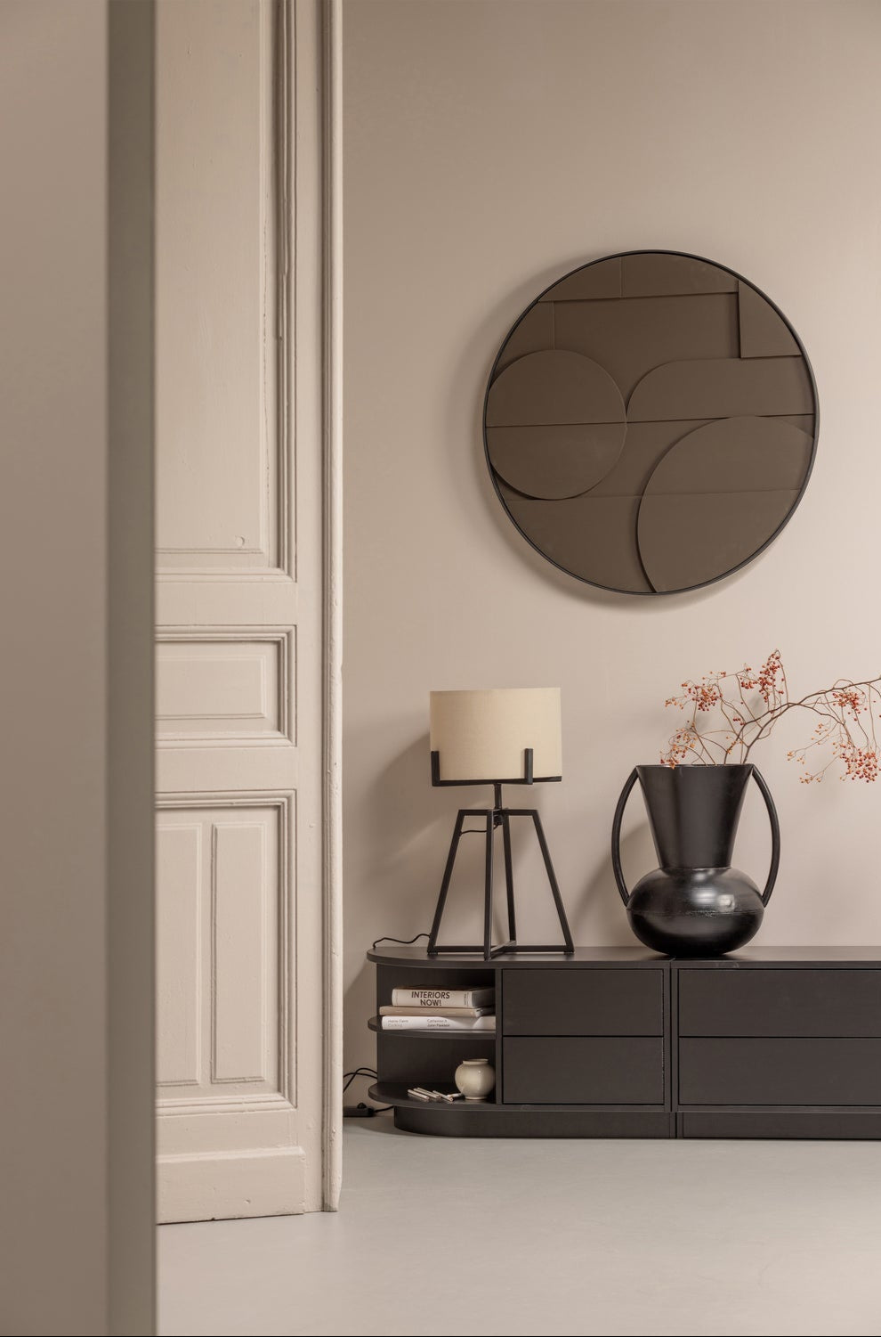 Mobile TV in legno di pino nero Finca 40x78 cm