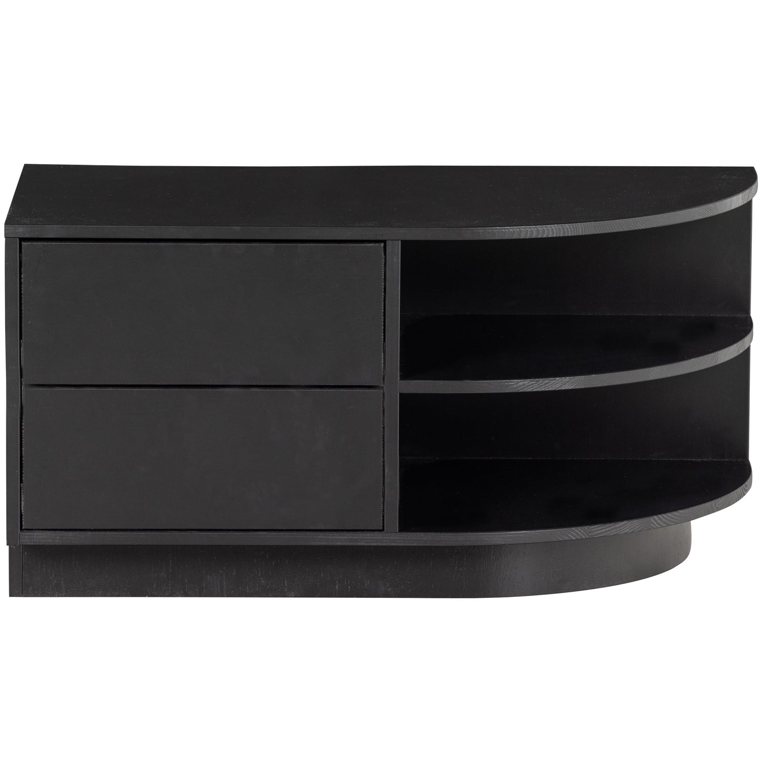 Meuble TV 2 tiroirs en bois de pin noir Finca 40x78 cm 