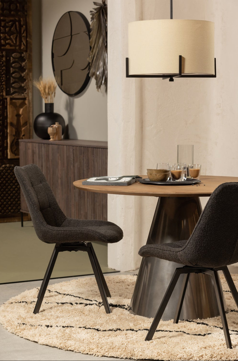 Tavolo da pranzo rotondo in legno di mango Maggie 76x120 cm