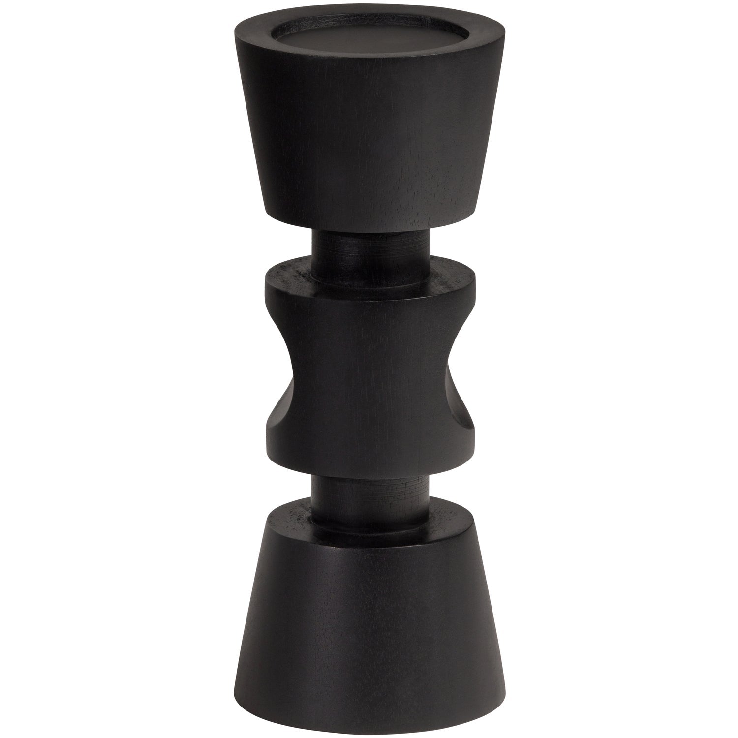 Bougeoir en bois de manguier noir Midi 