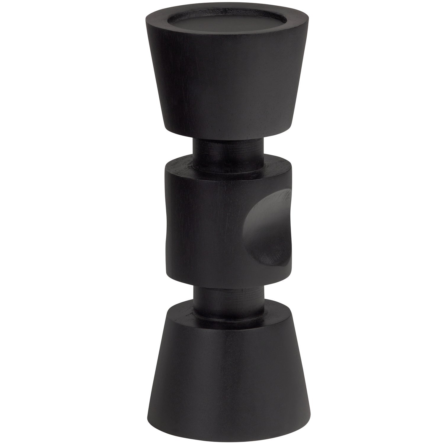 Bougeoir en bois de manguier noir Midi 