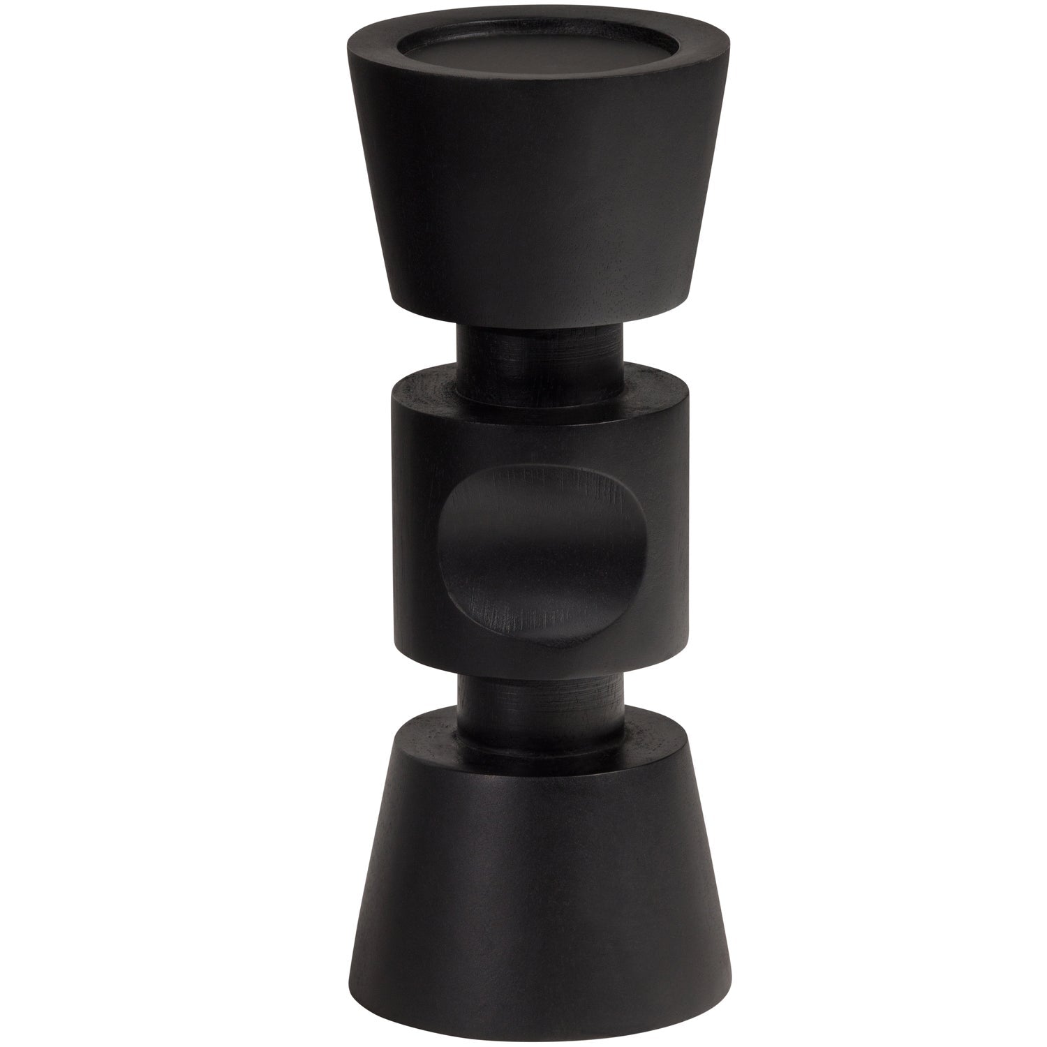 Bougeoir en bois de manguier noir Midi 