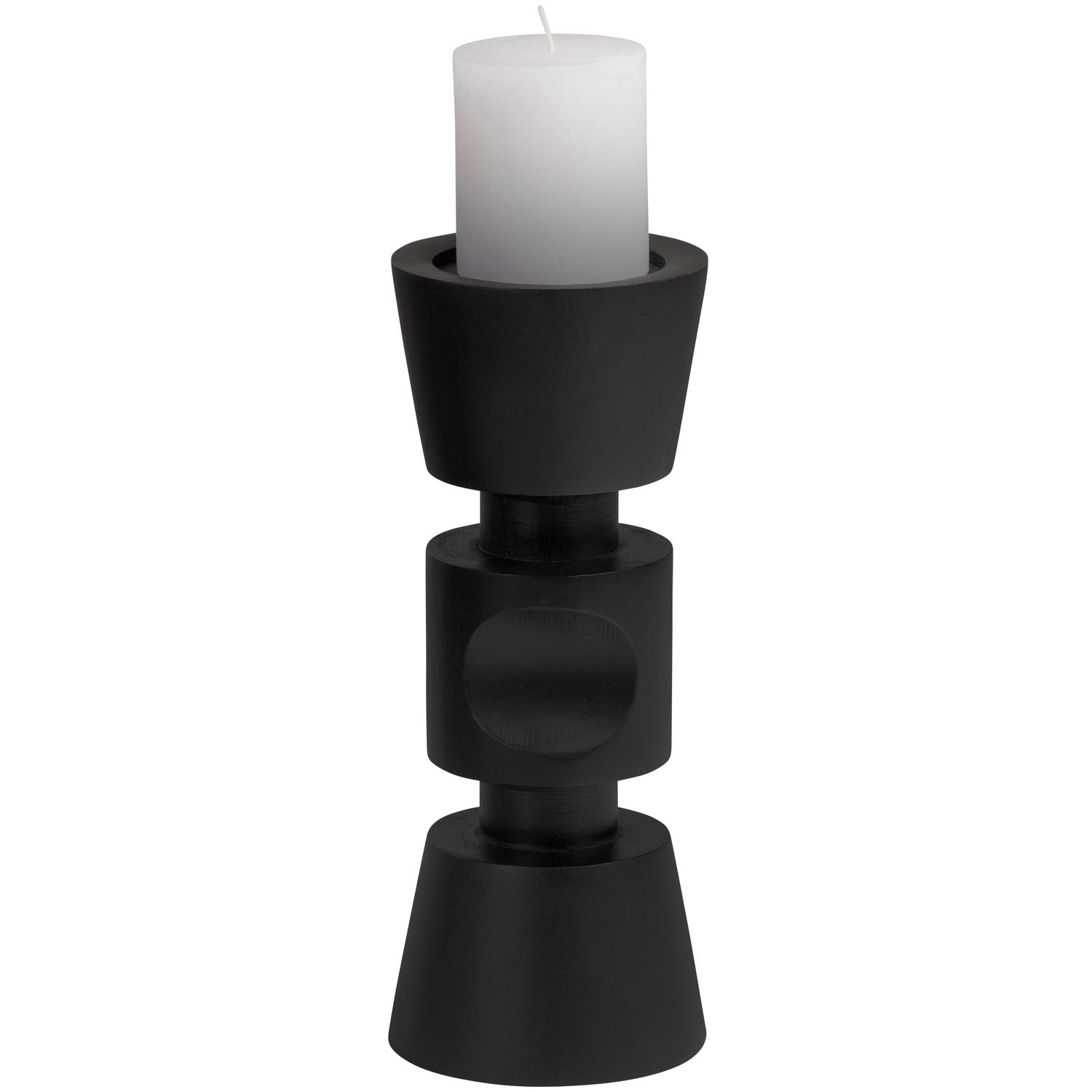 Bougeoir en bois de manguier noir Midi 