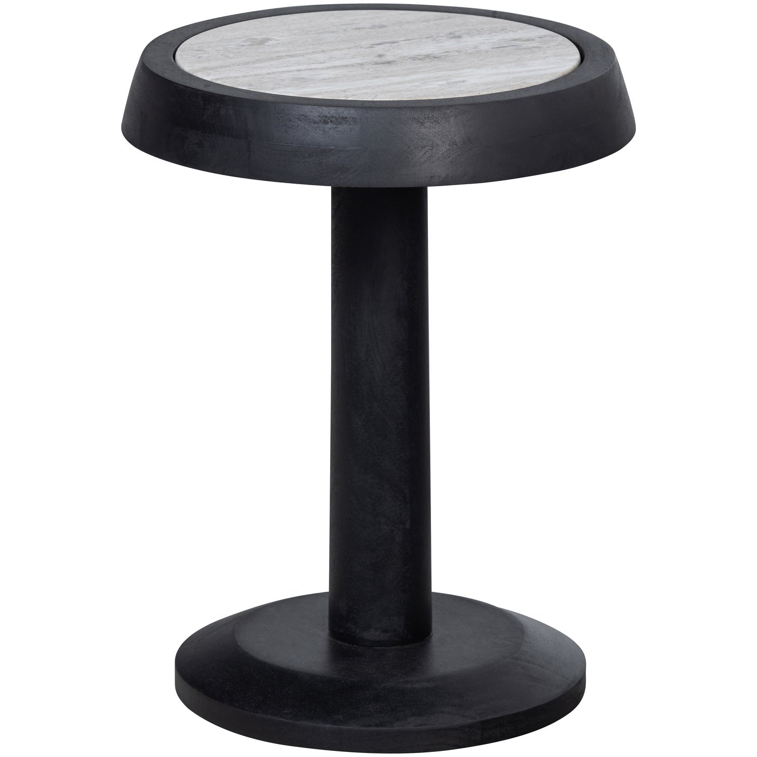 Table basse en bois de manguier noir Nanne 46x36 cm