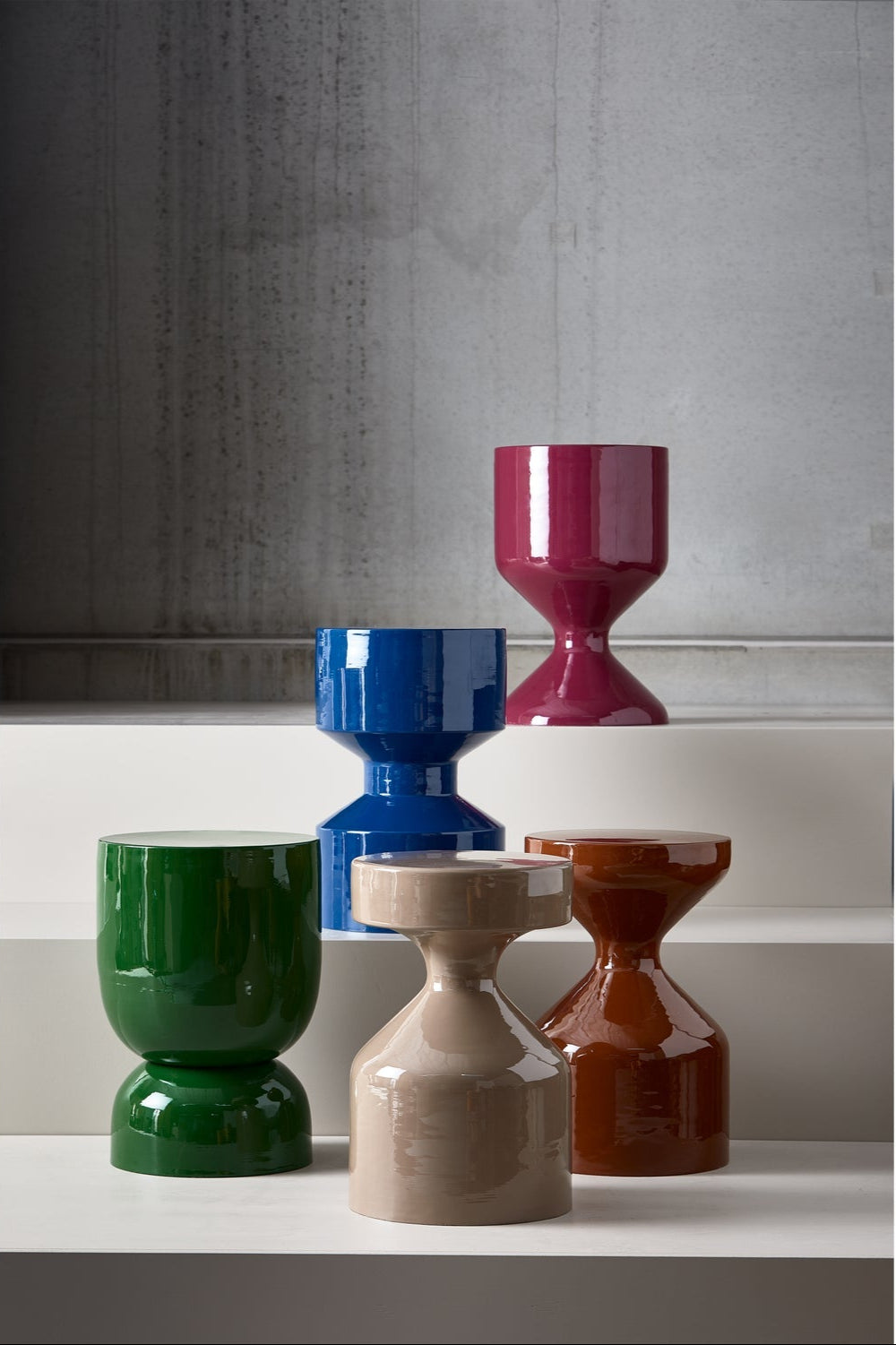 Tavolino in metallo lucido High Gloss 47x30 cm