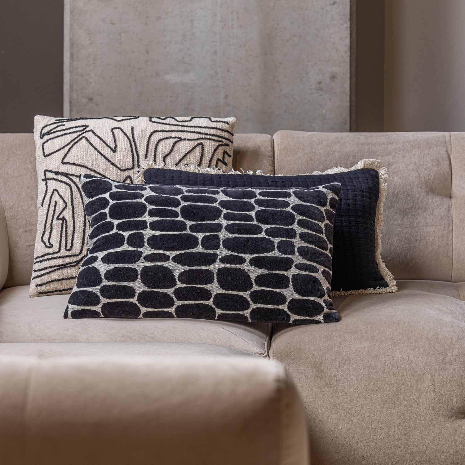 Coussin en velours Aztec 40x60 cm