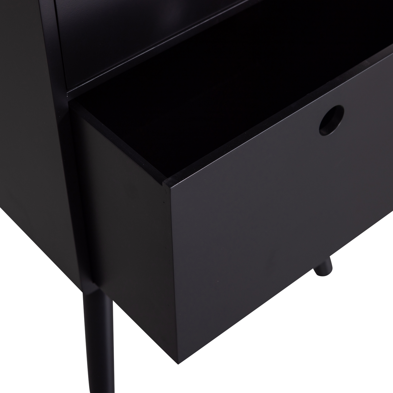 Table de chevet en bois noir Ozzy 75x36 cm