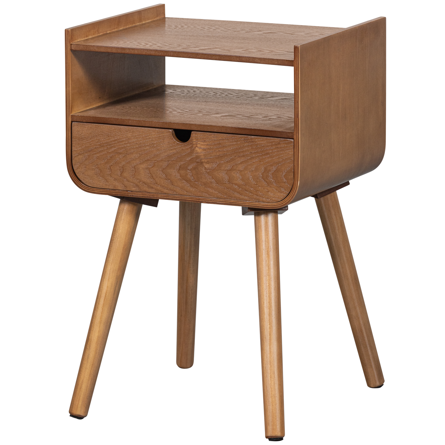 Comodino 1 cassetto in legno naturale Nils 54x36 cm