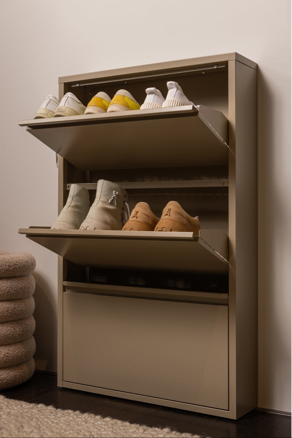 Scarpiera 3 scomparti Sabine 103x66 cm