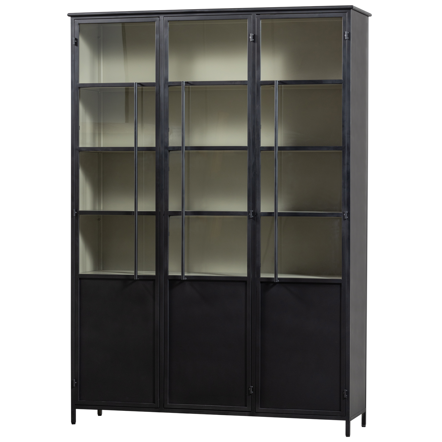 Vitrine 5 étagères en métal noir 200x137 cm