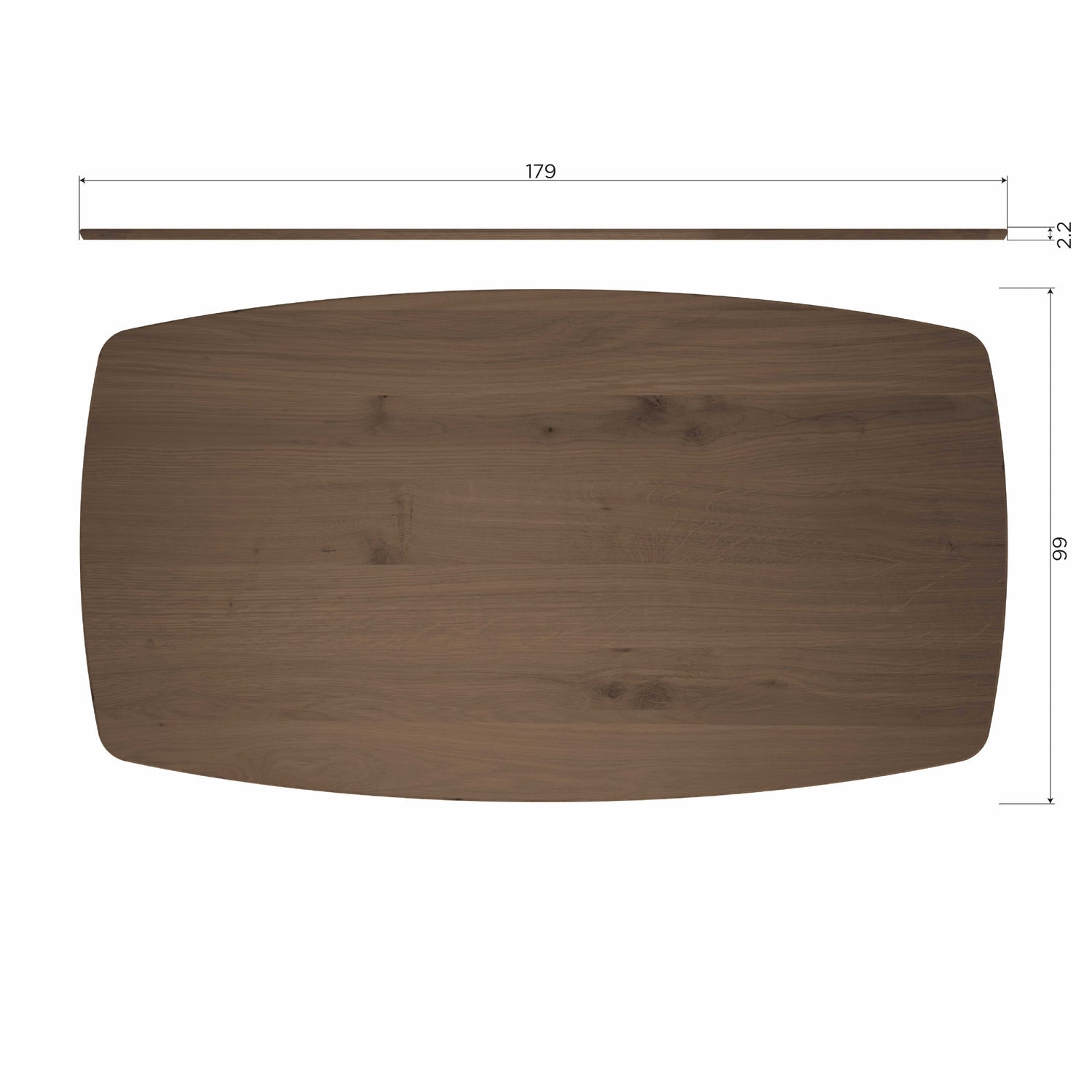 Table à manger ovale danoise Tablo 74x180 cm