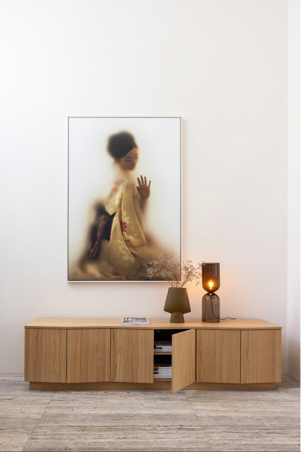 Mobile TV in rovere Zuma 52x200 cm