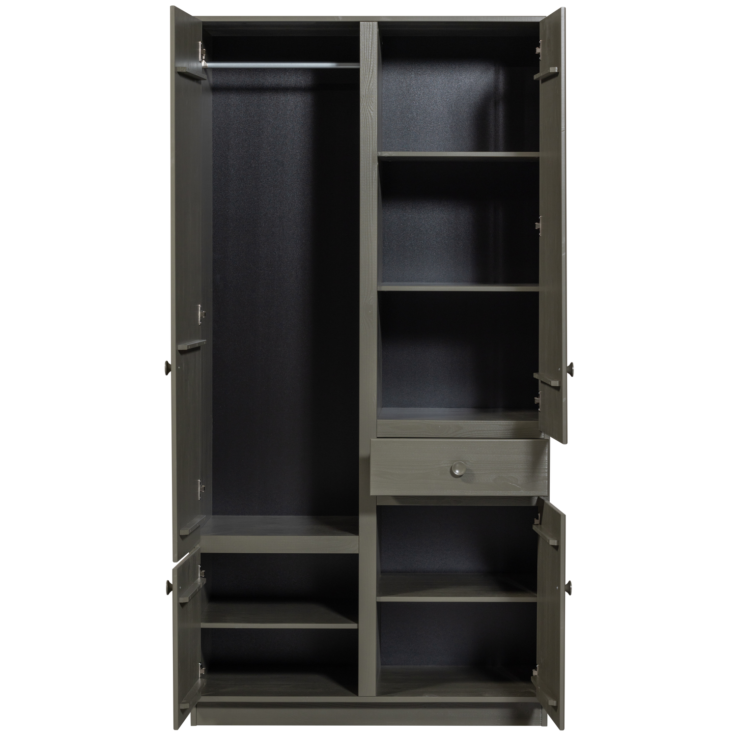 Credenza 4 ante 1 cassetto in pino verde Alfie 210x107cm