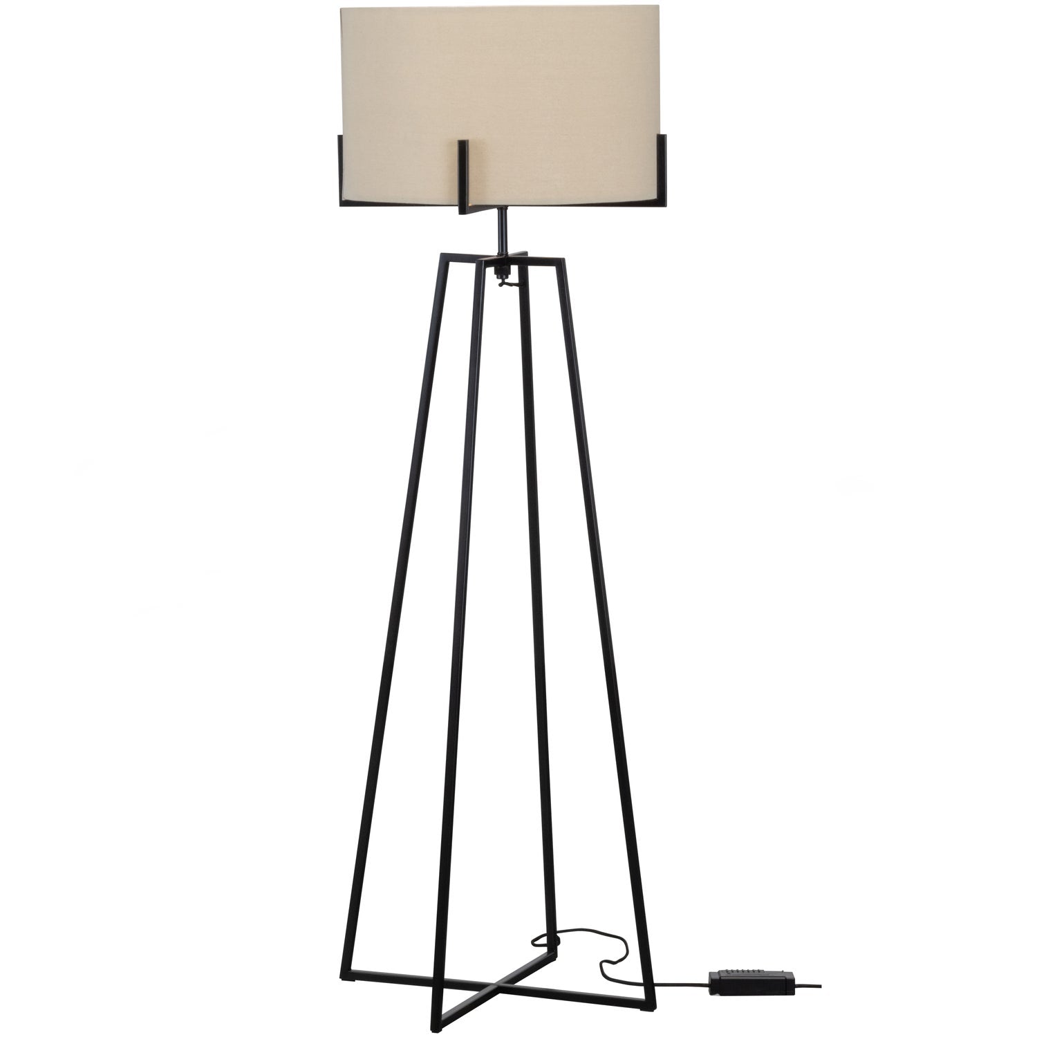 Lampe de sol avec revêtement en poudre noir mat Holly 160x55cm 