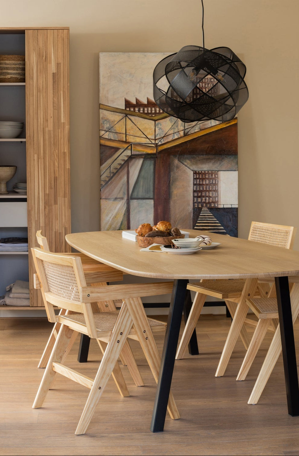 Lampada a sospensione nera Arie 40x50cm