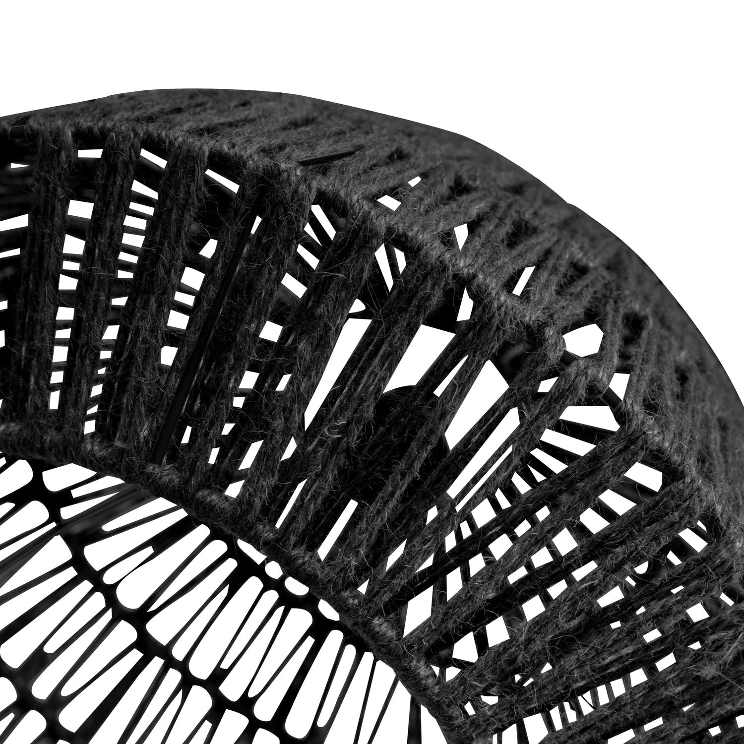 Lampe à suspension en jute noir Kace 26x45 cm