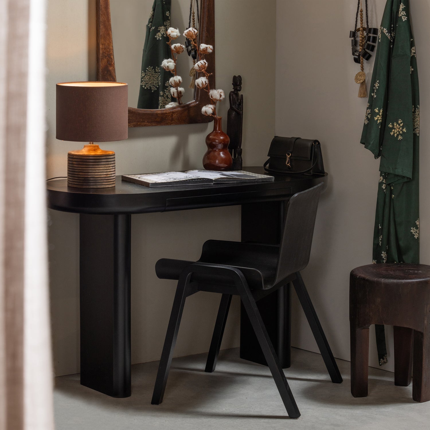 Bureau/table basse plaqué noir Mael 75x120 cm