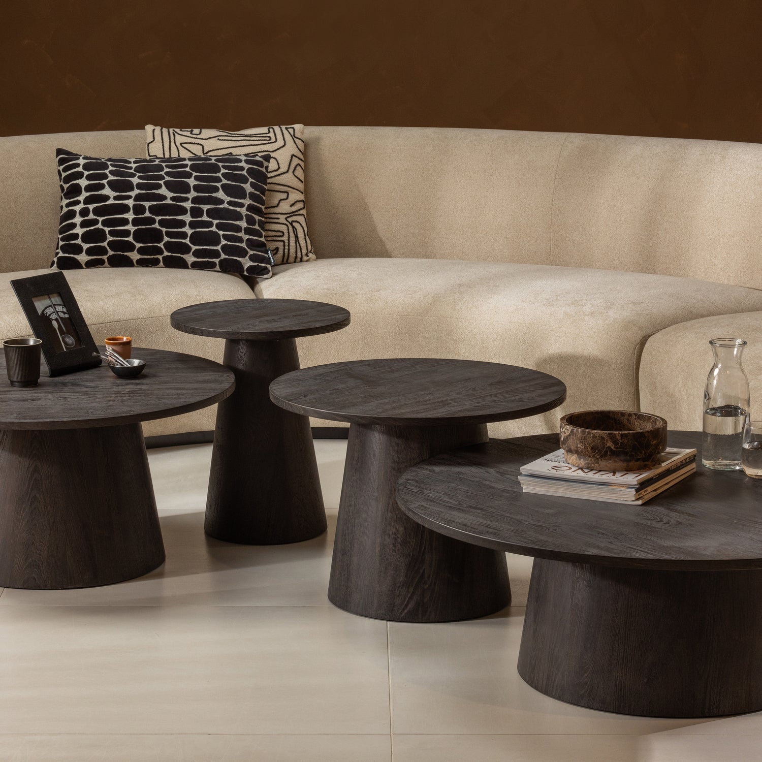 Table basse en MDF marron foncé Vito 