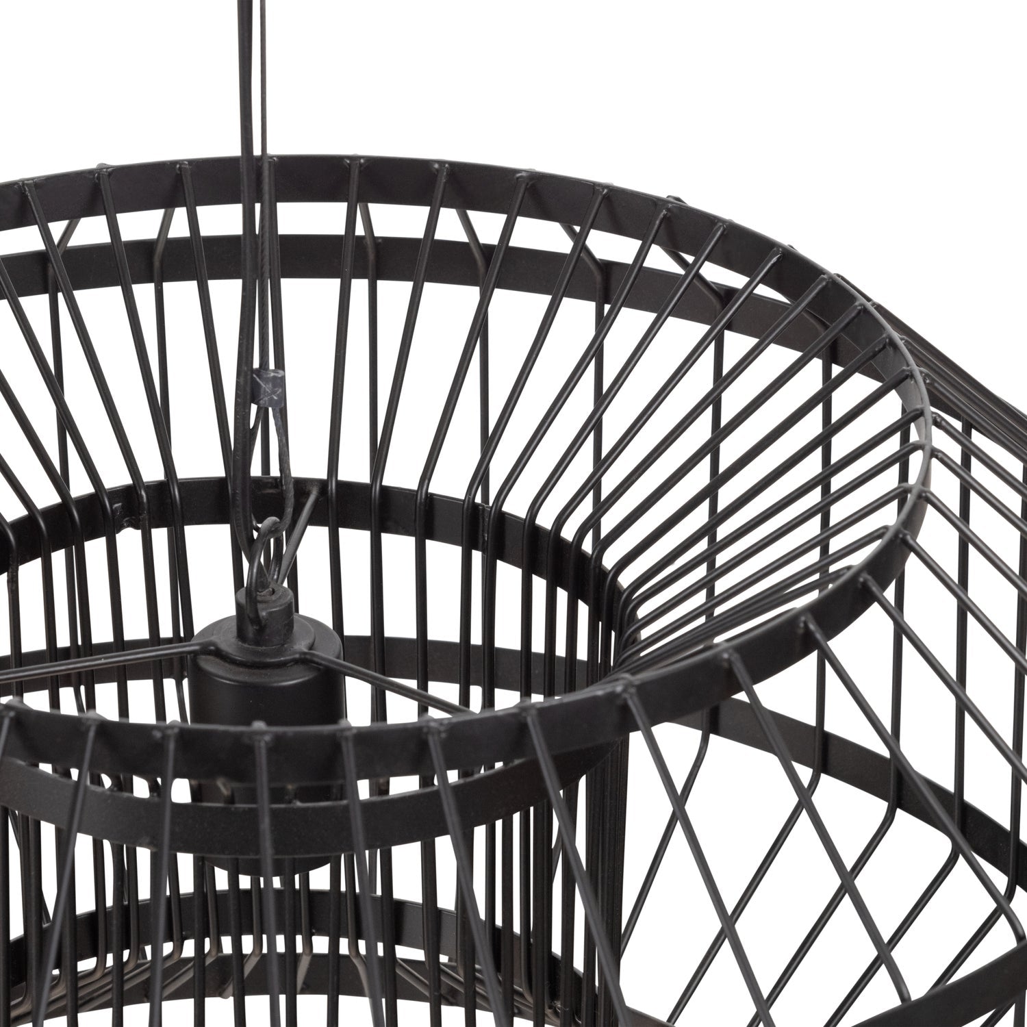 Lampada a sospensione in metallo nero Esila 29x50 cm